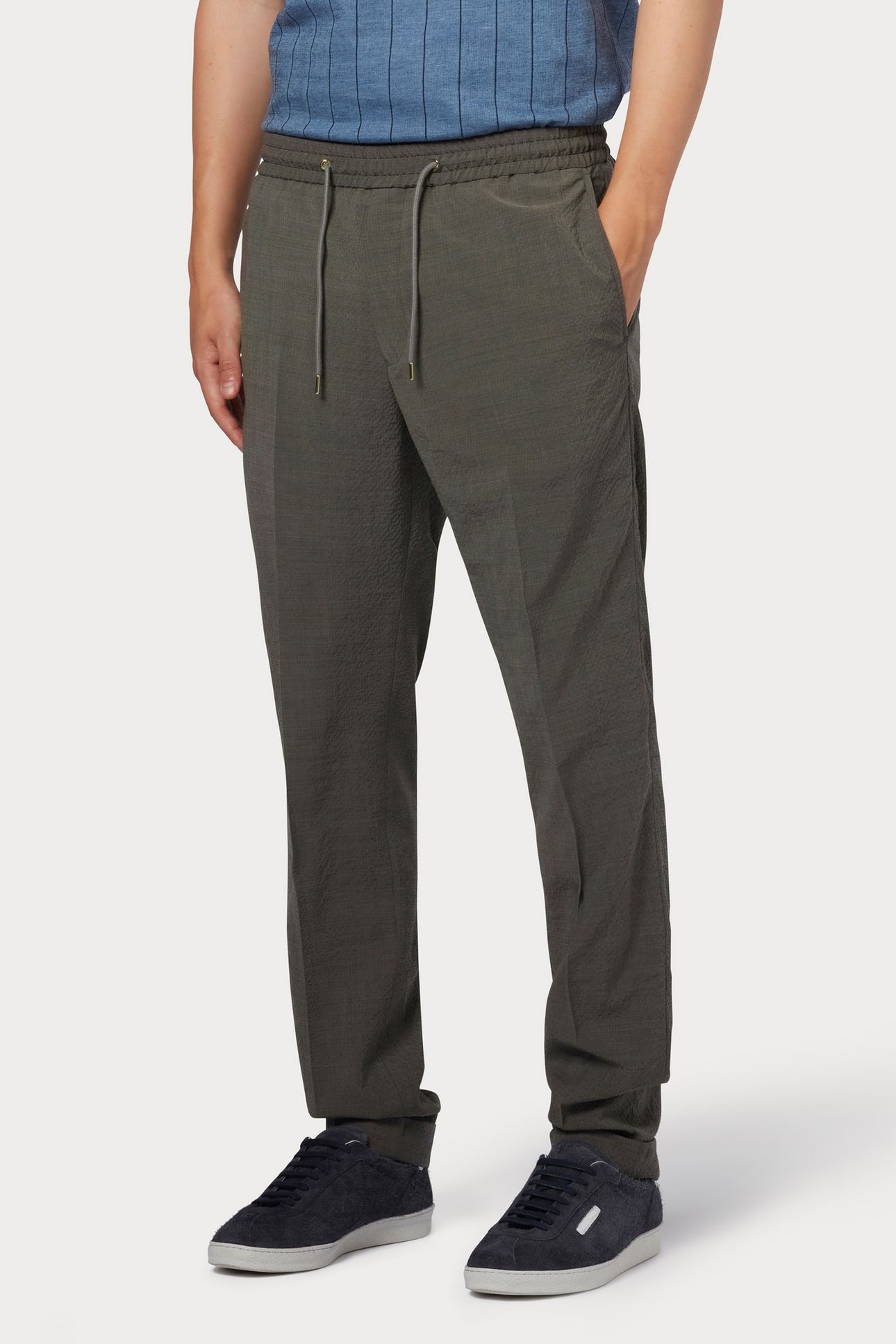 MENS DRAWCORD TROUSER GREY BEIGE 1