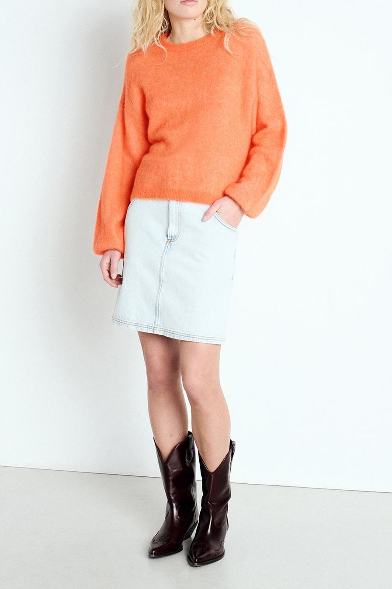 NENYBAY KNIT SWEATER ORANGE FLUO 1