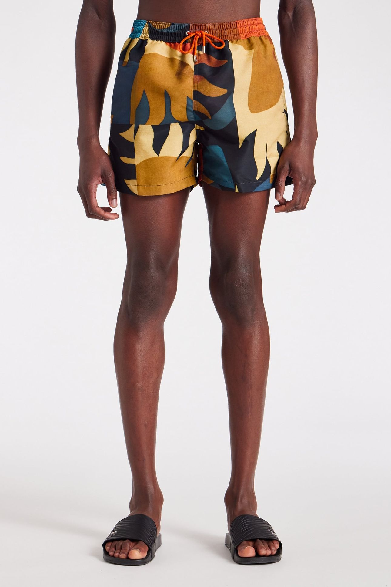 MEN SWIM SHORT SUN PRINT ORANGE 1