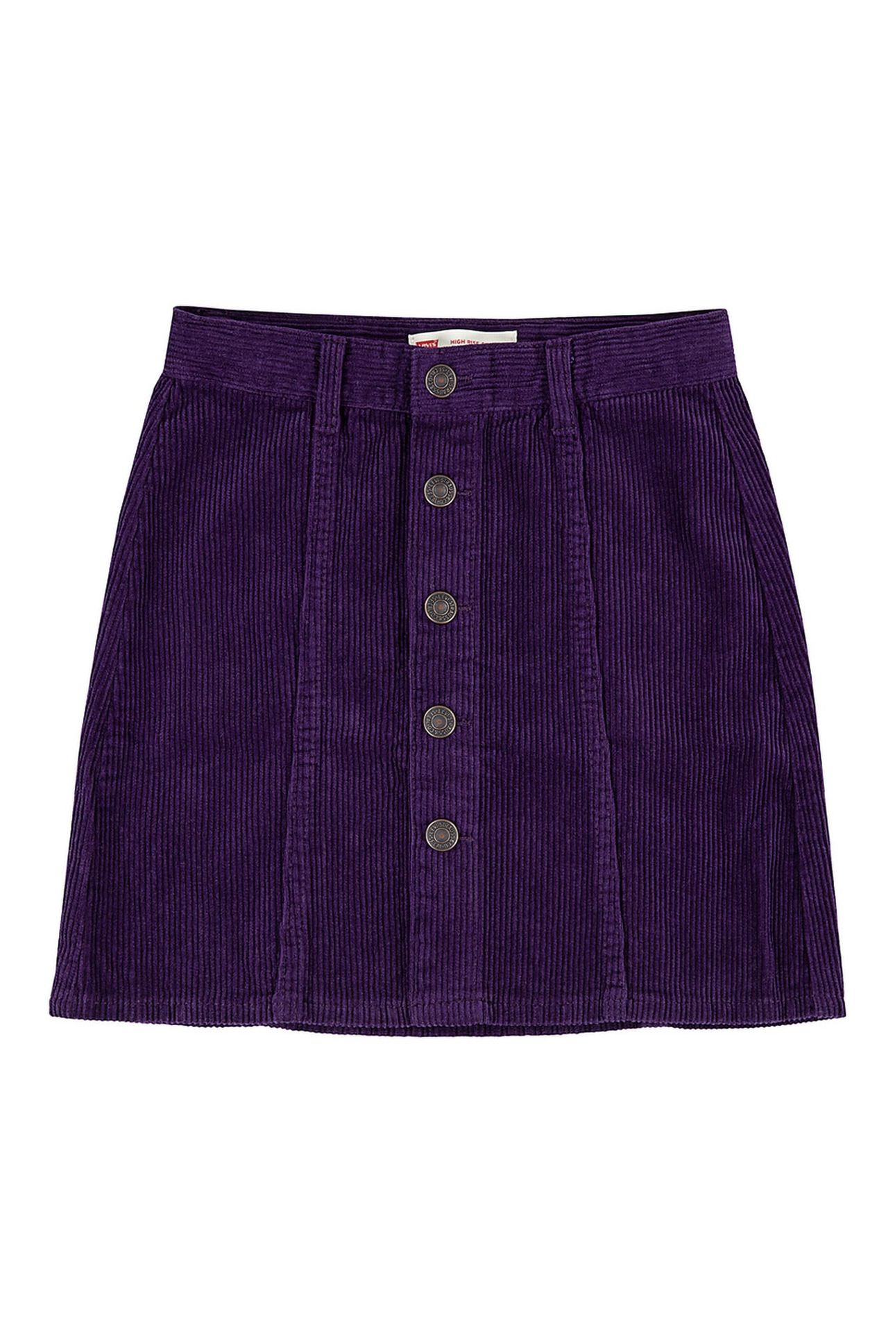 GIRLS HIGH RISE BUTTON FRONT SKIRT BLACKBERRY CORDIAL 1