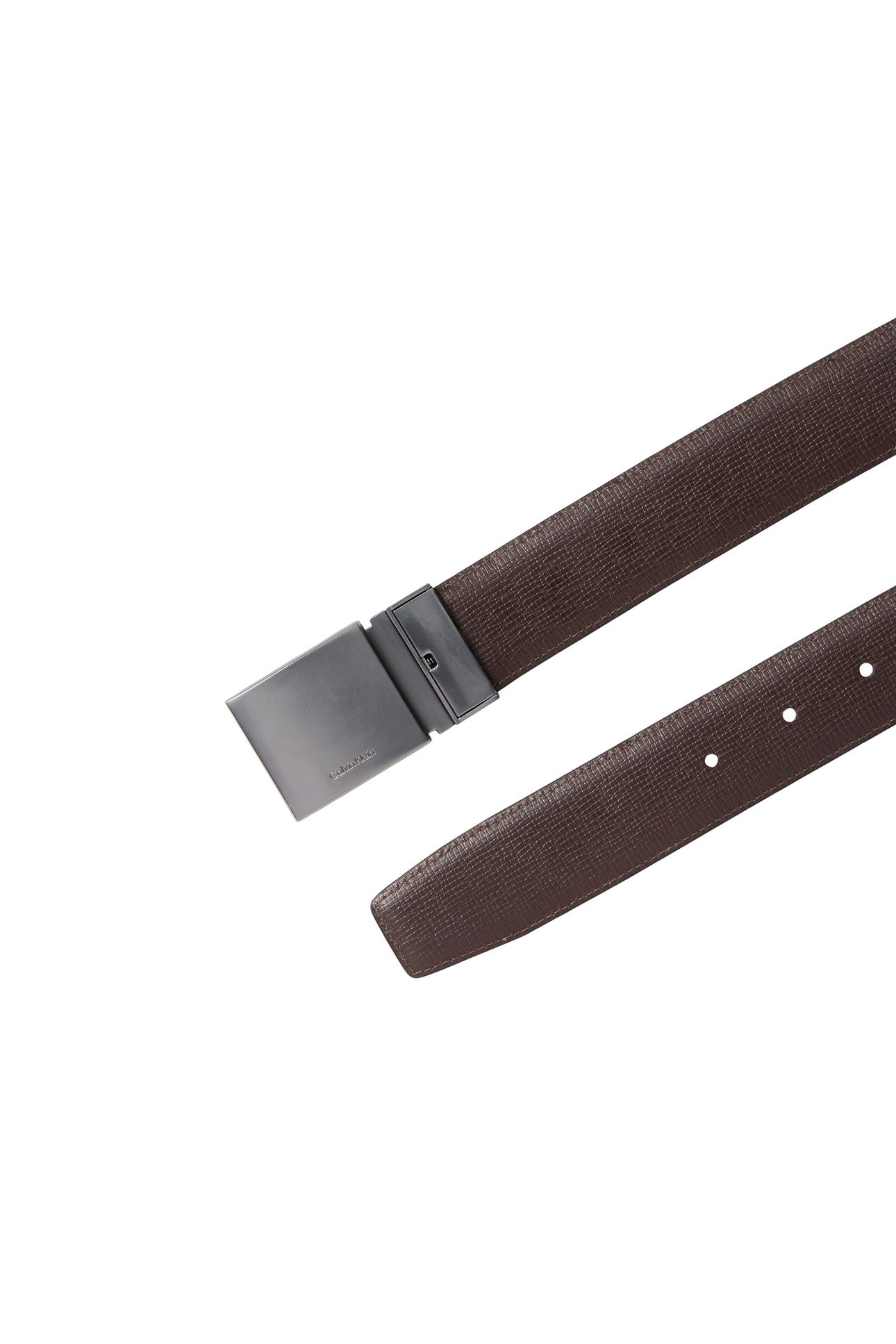 DRESS PLAQUE SMOOTH BELT BLACK/DARK BROWN/MATTE GUNME 3