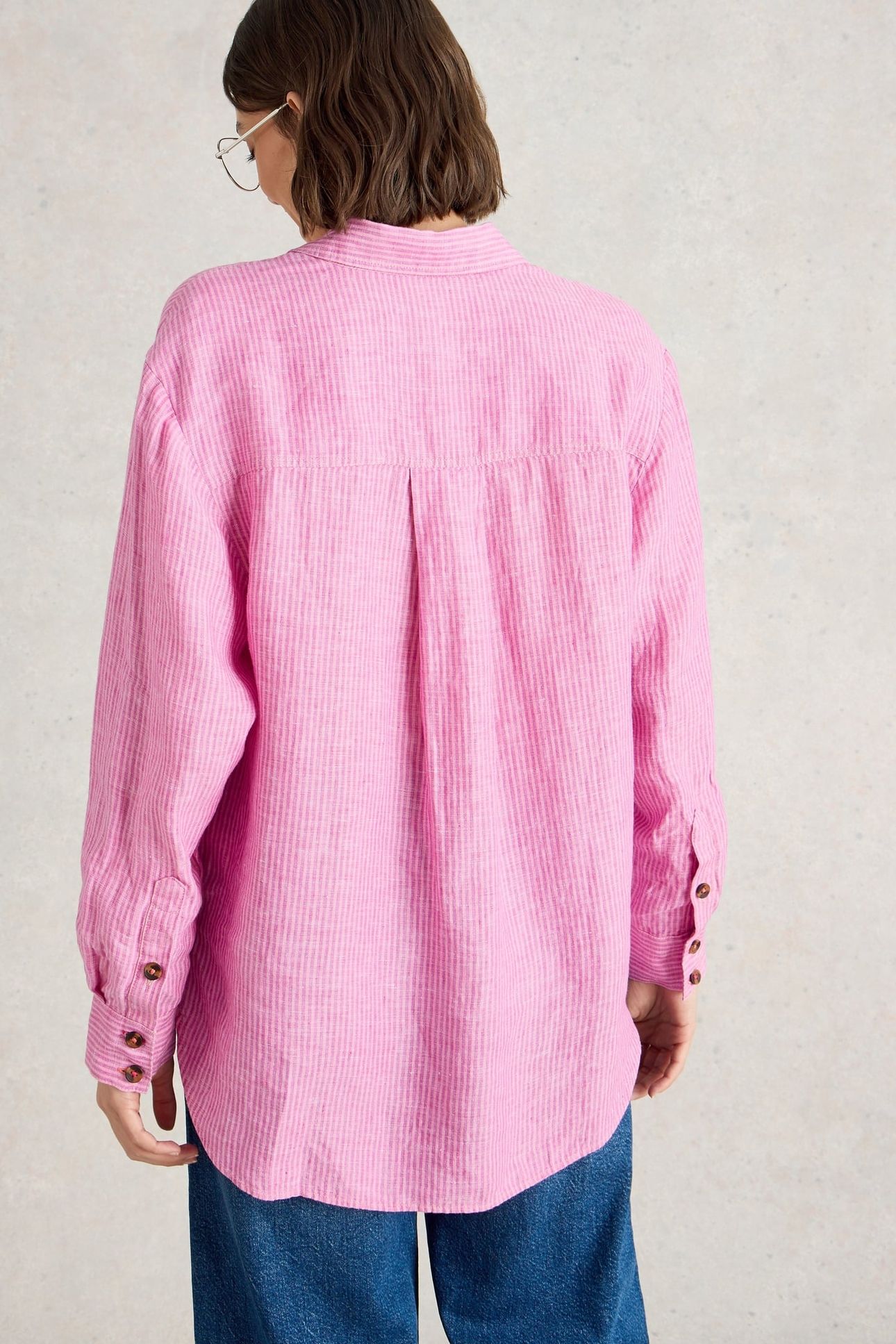 LYDIA LINEN SHIRT PINK MULTI 3