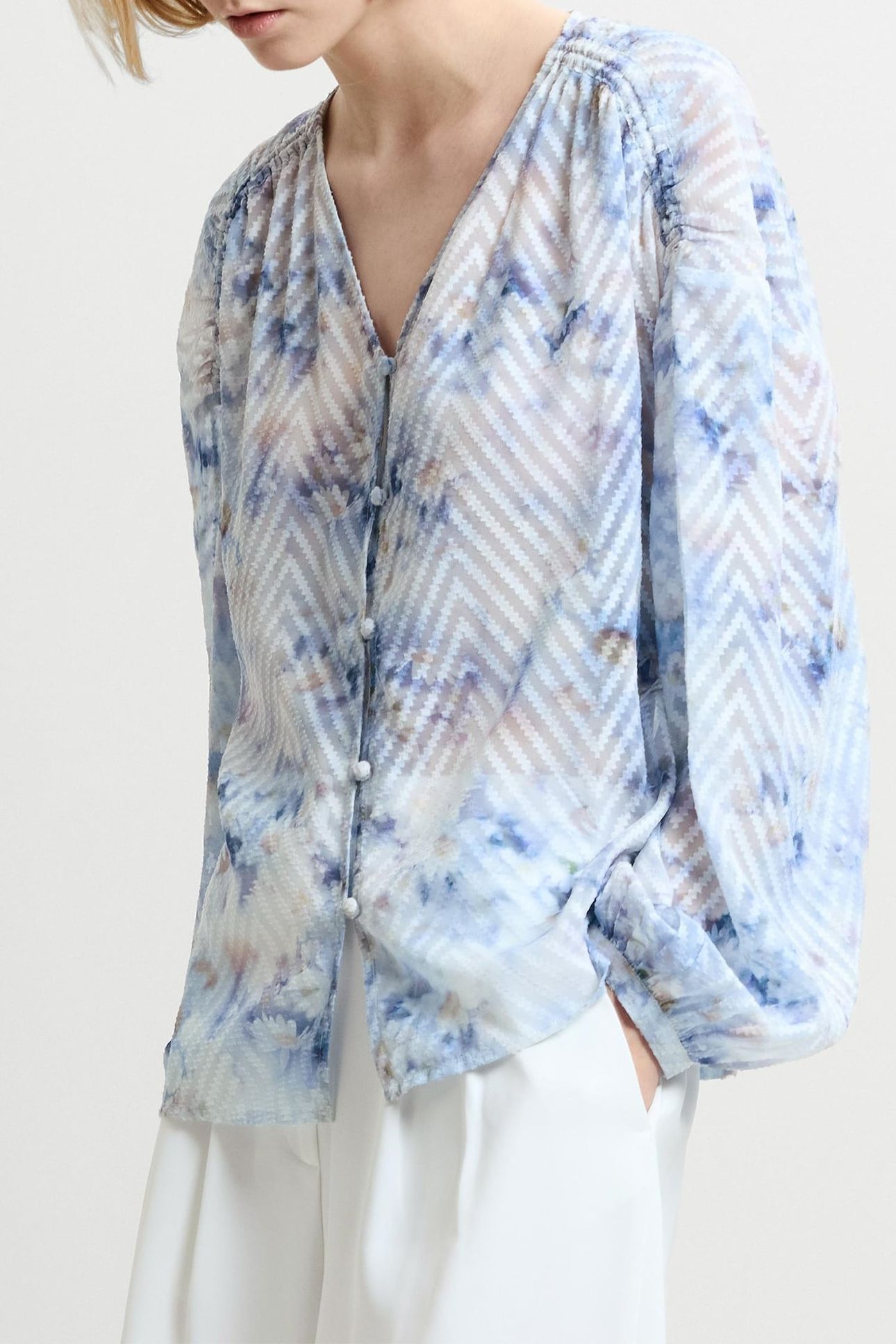 DAISY ABILENE SLEEVE BLOUSE BLUE MULTI 1