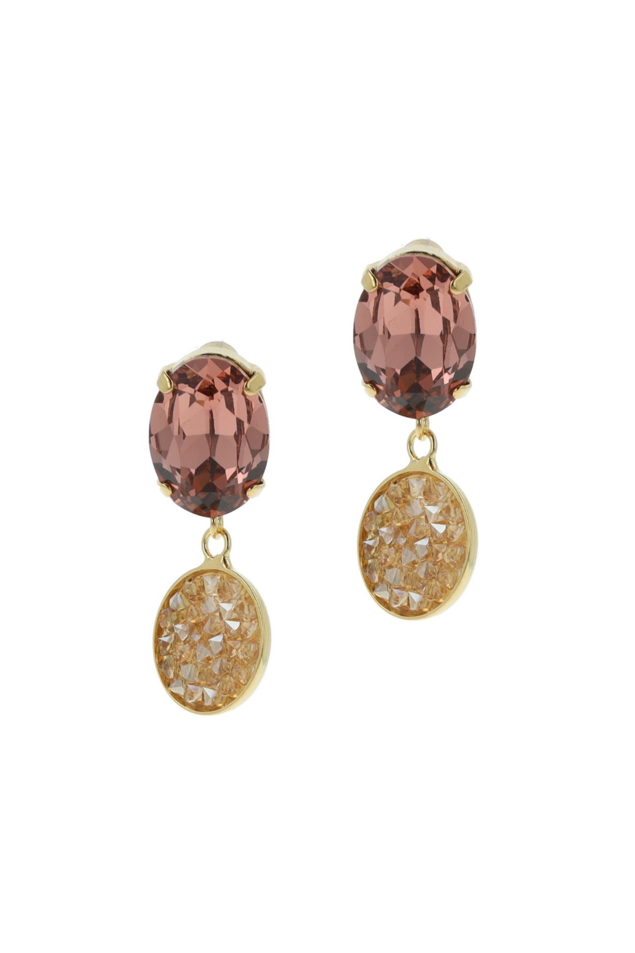 CLASSIC ROCKS EARRINGS BLUSH - BIG GOLD, BLUSH 1