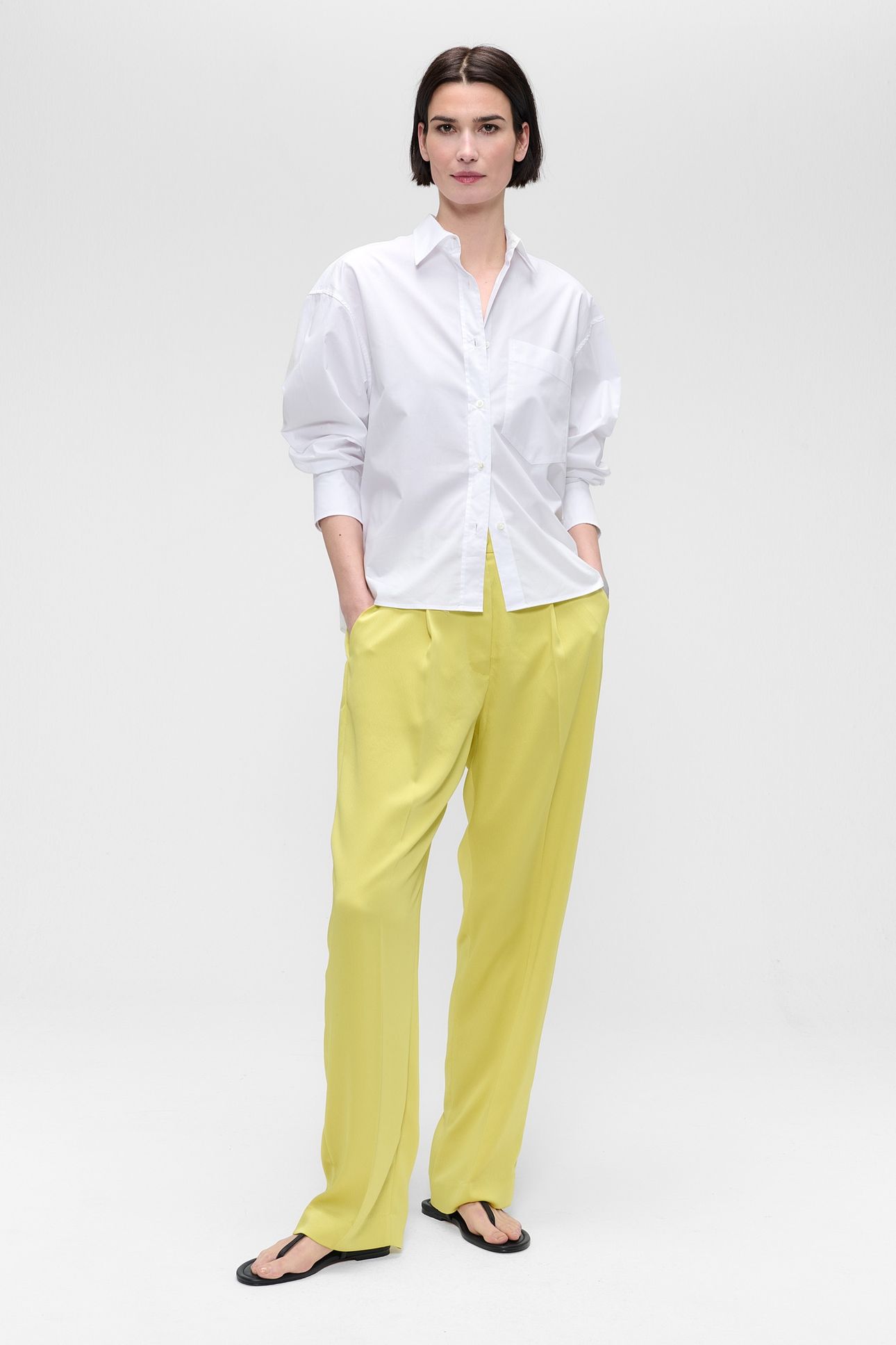 WASHED SATIN DARREN PANTS LIMONCELLO 1
