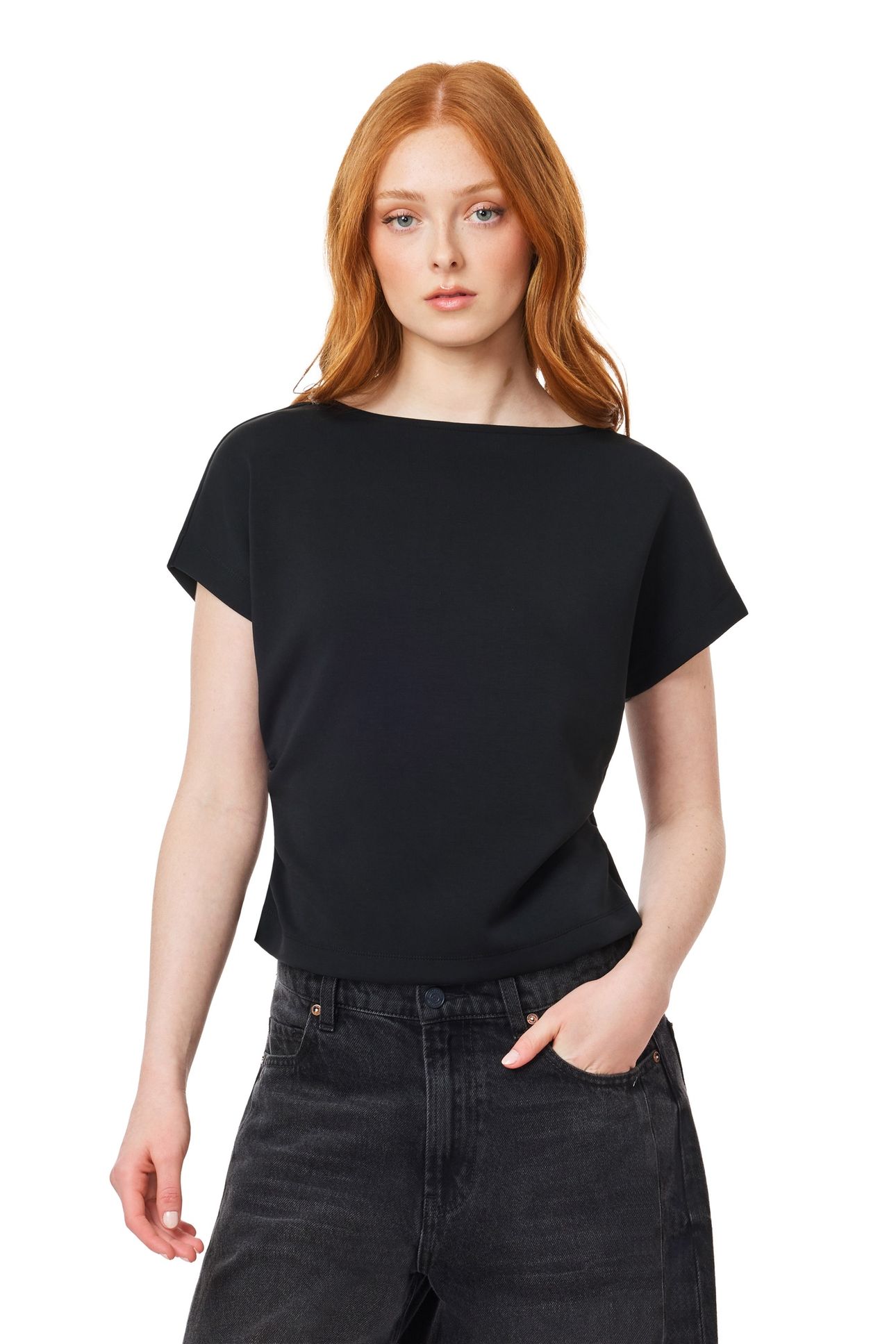 TEE WITH ROUCHED SIDE SEAM BLACK NIGHT 7
