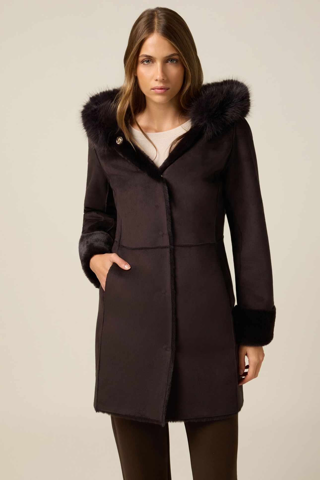 SOFT FABRIC COAT BROWN 2