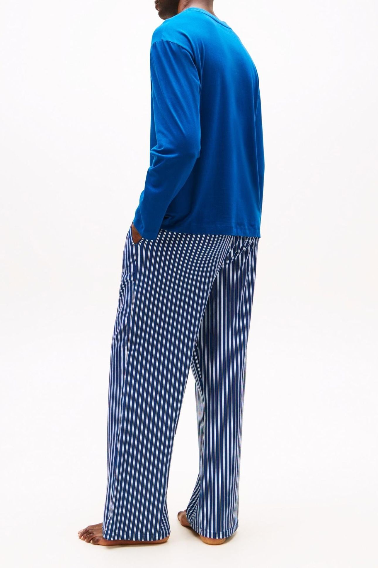 LS JERSEY PJ SET DEEP INDIGO/BLUE DENSE STRIPE 2