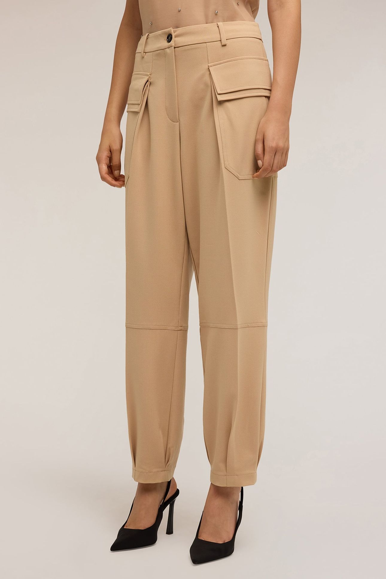 FLUID FABRIC CARGO PANTS BEIGE 2