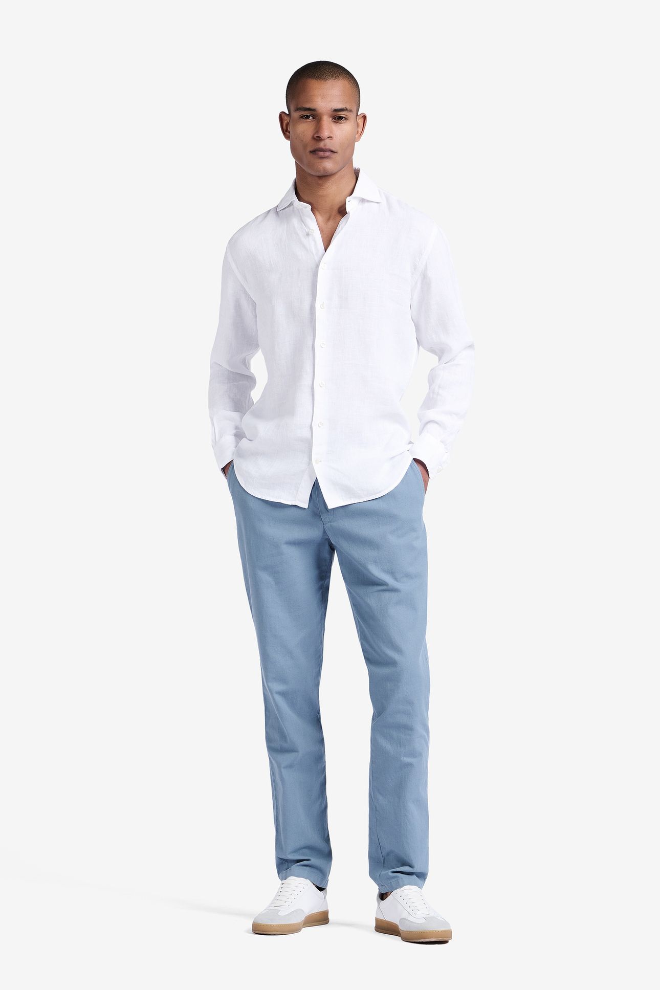 MONTREAL COTTON-LINEN STRETCH DENIM BLUE 1