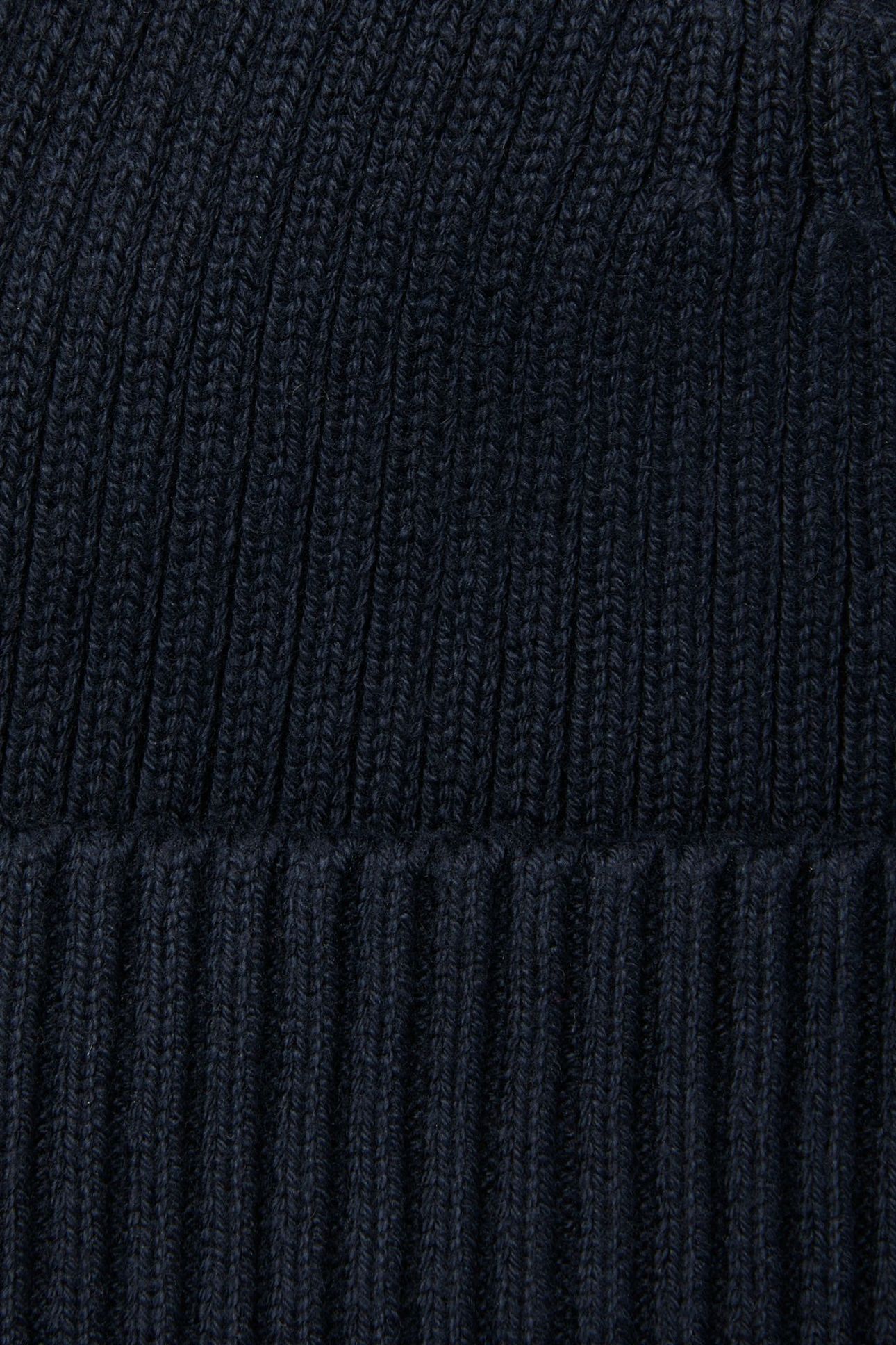 PATCH CHUNKY RIB COTTON BEANIE DARK SAPPHIRE 4