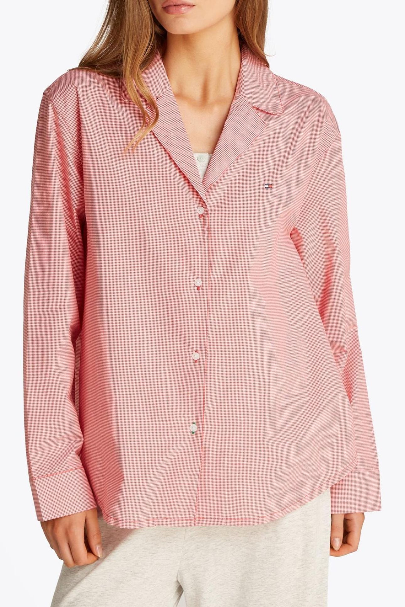 LS POPLIN SHIRT MINI GINGHAM VINTAGE RED 1