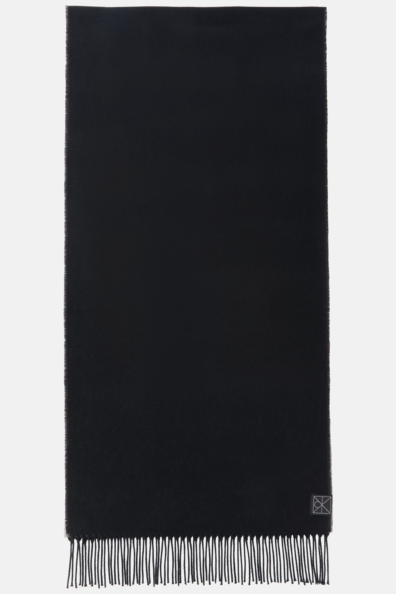 EMBLEM 2-TONE FRINGE SCARF BLACK/STORM FRONT 2