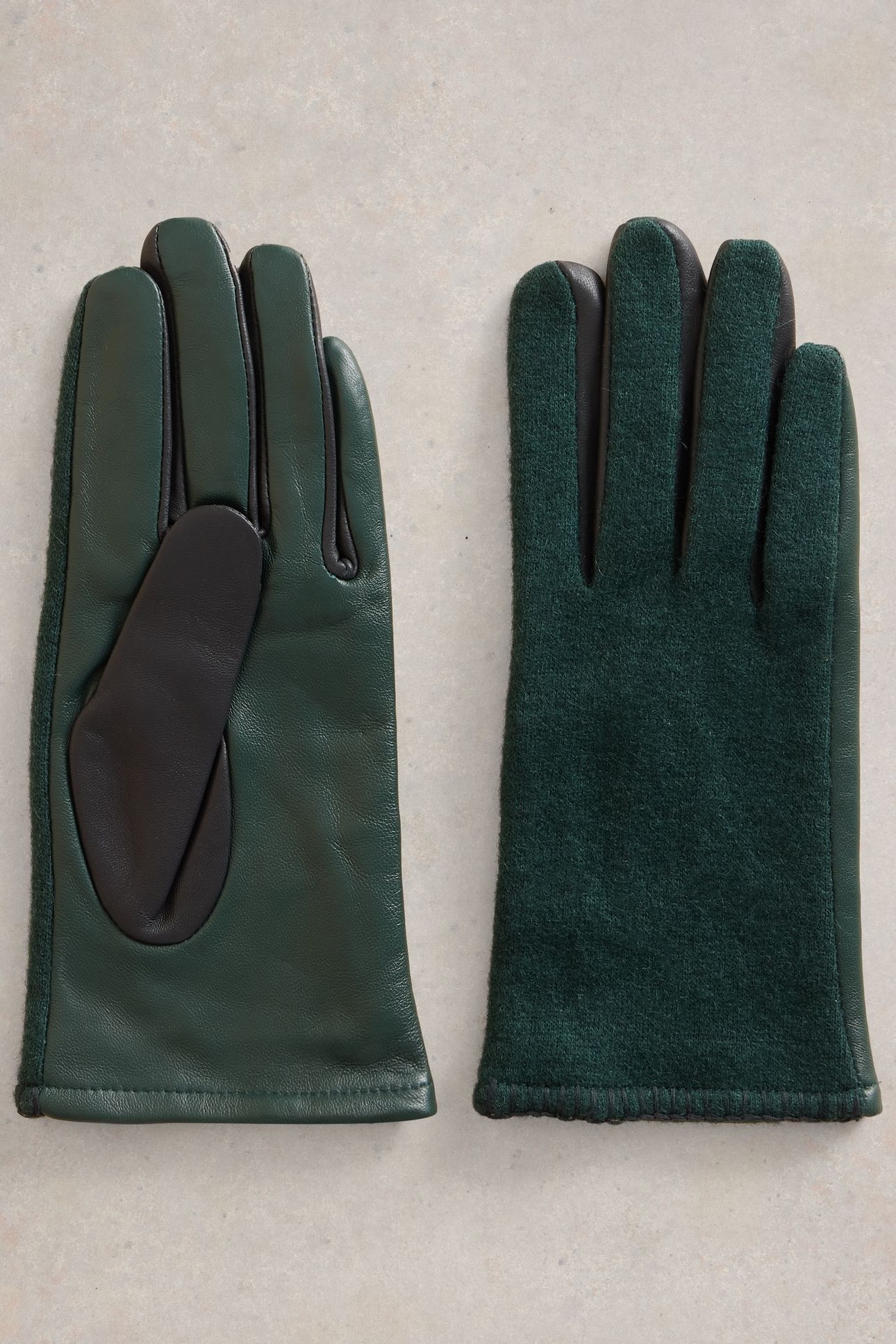 LUCIE LEATHER GLOVE DARK GREEN 2
