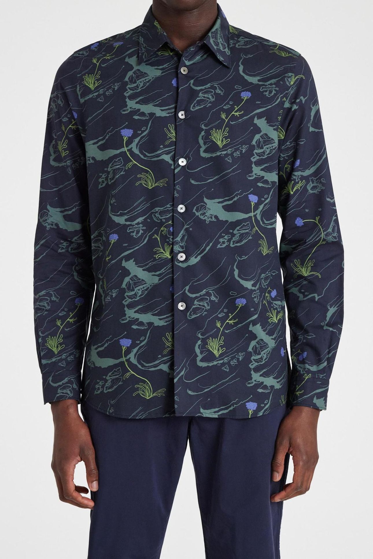 MENS LS REGULAR FIT SHIRT VERY DARK NAVY 1