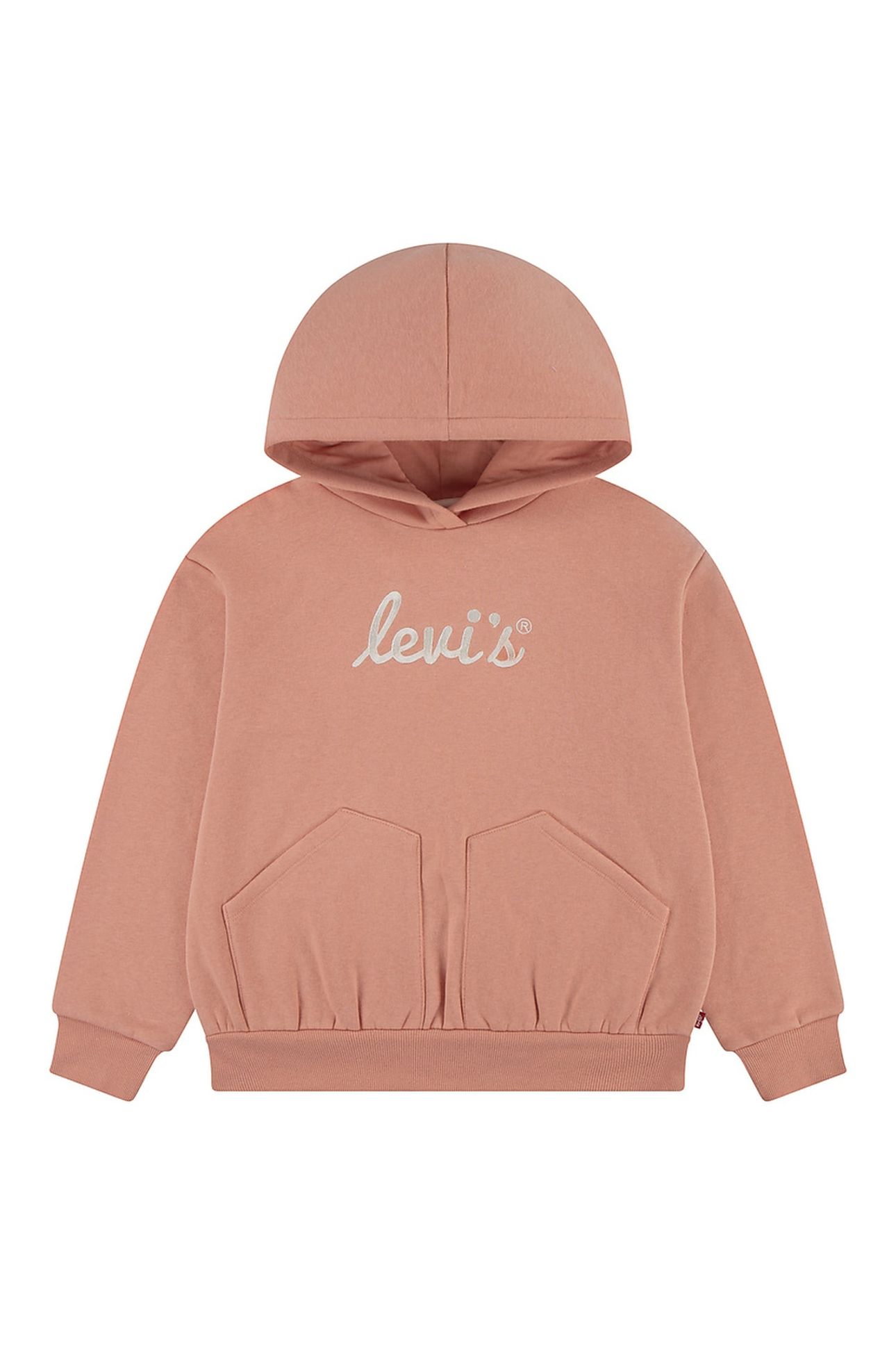 GIRLS POSTER LOGO HOODIE TERRA COTTA 1