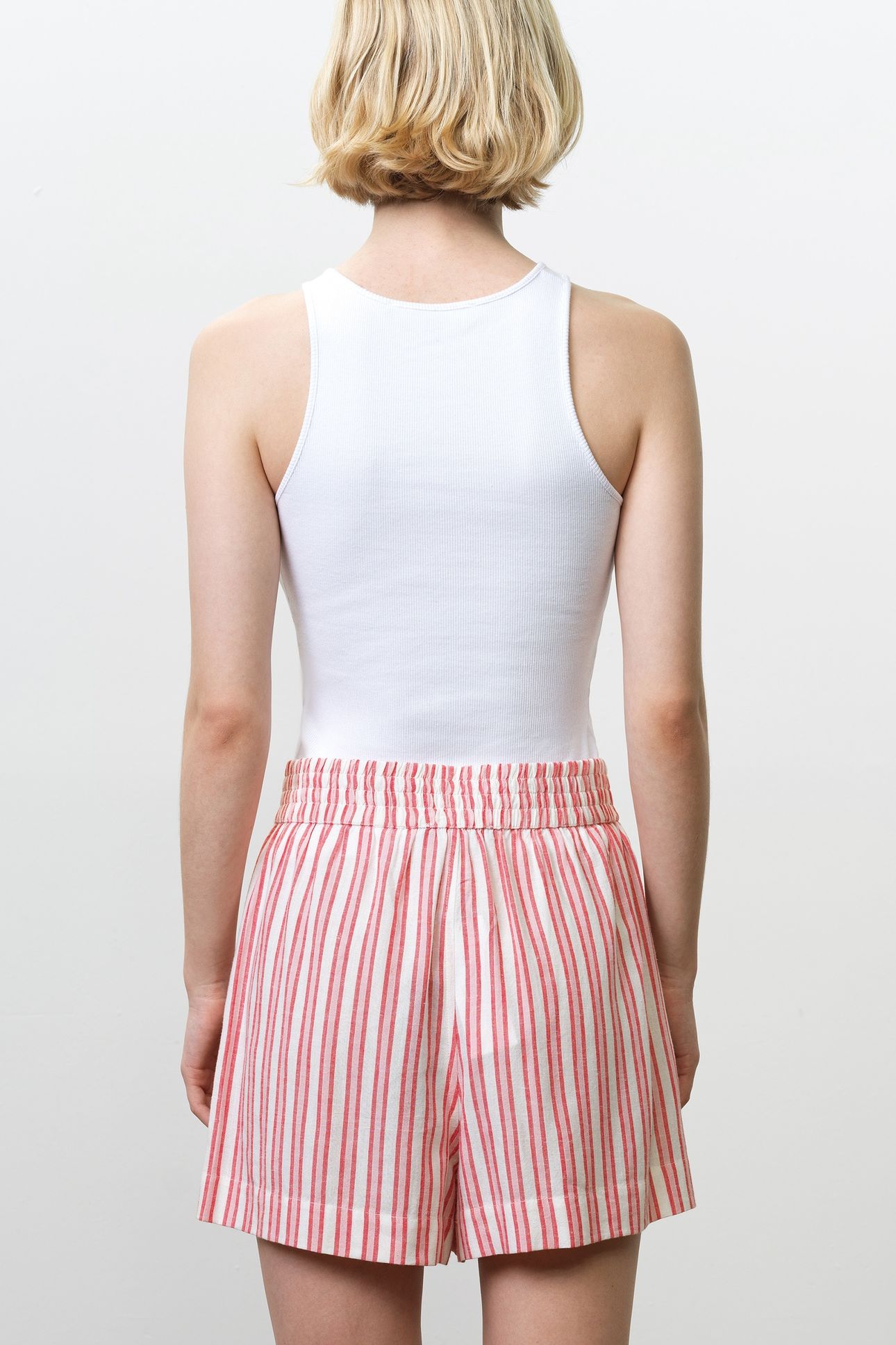 CHERYL LINEN BLEND SHORTS WATERMELON RED 4