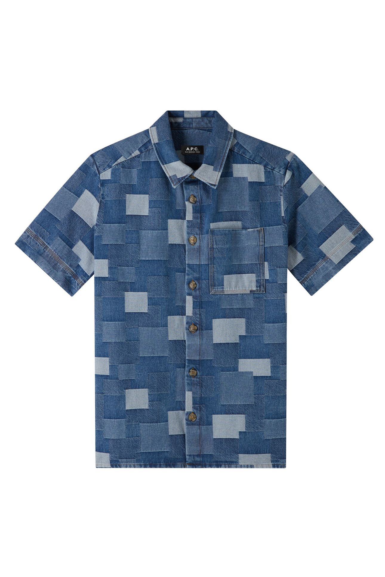 UNISEX SHORT-SLEEVE SHIRT GIL WASHED INDIGO 2