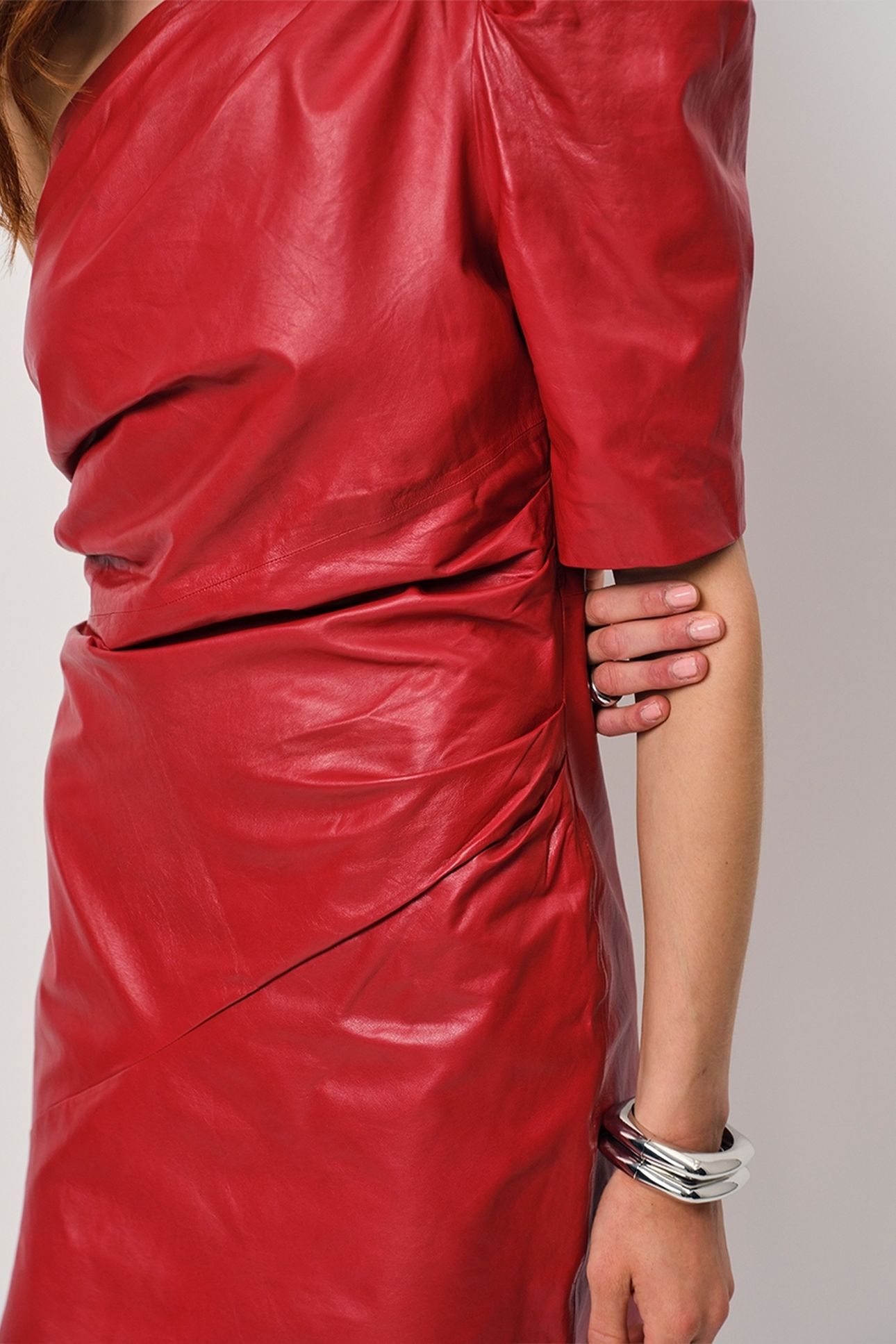 GLEN DRAPEY LEATHER DRESS GLAZED CHERRY 5
