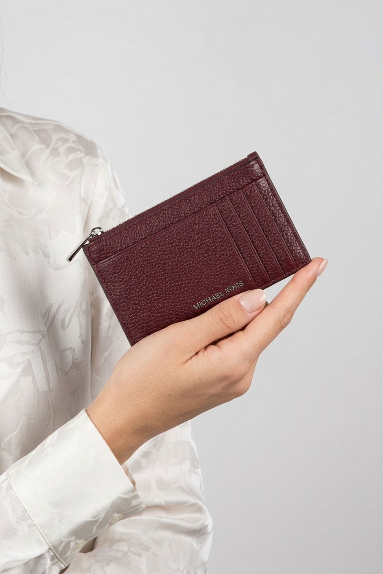 SMALL ZIP KEY CARD CASE OXBLOOD 3