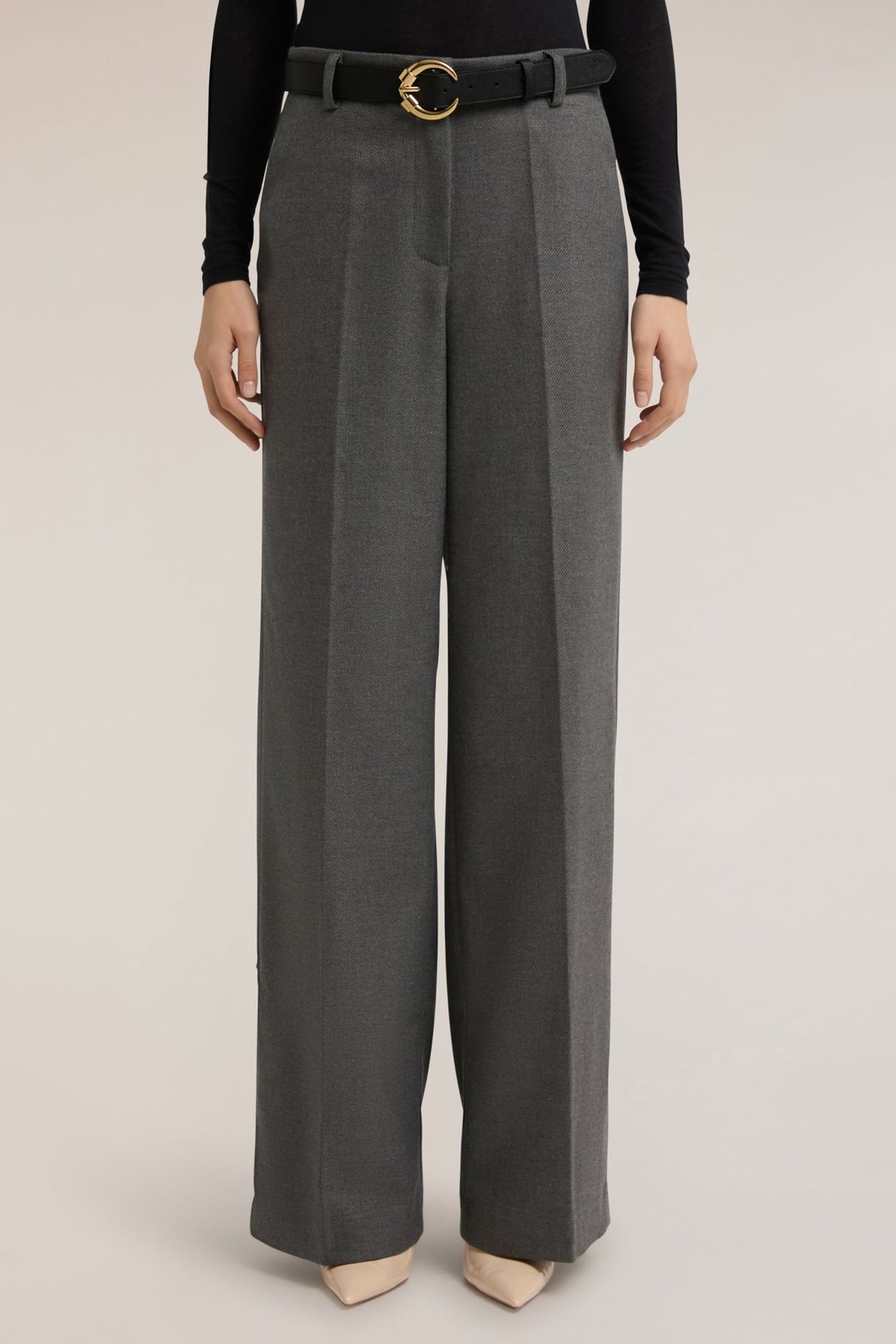 PALAZZO PANTS IN FLANNEL GREY 1