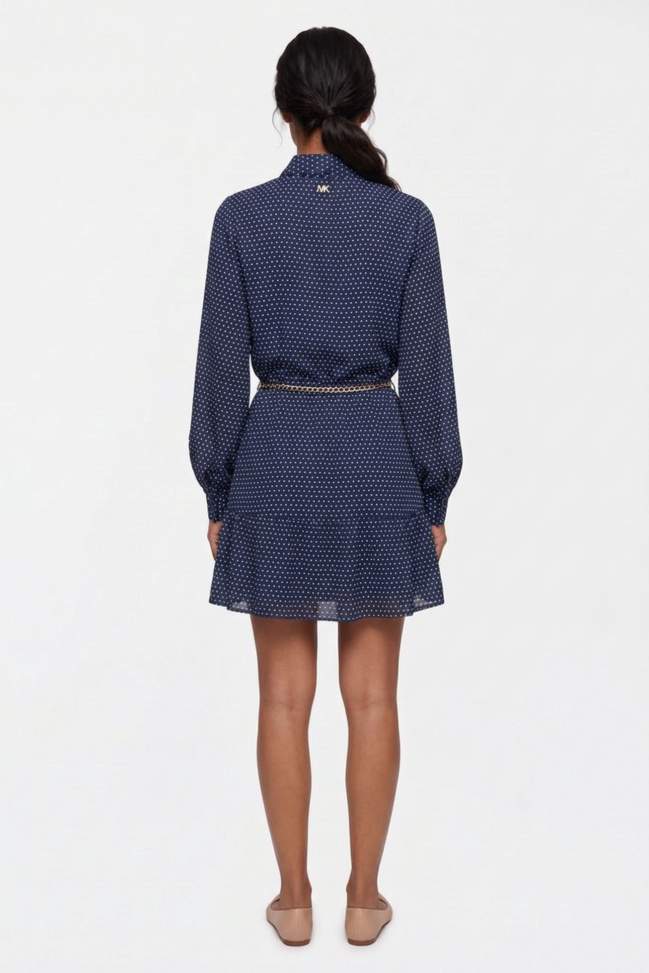 DOT LS MINI DRESS MIDNIGHT BLUE 2