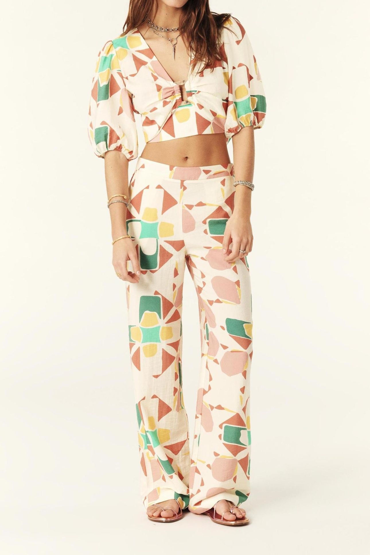 WIDE TROUSERS ECRU 1