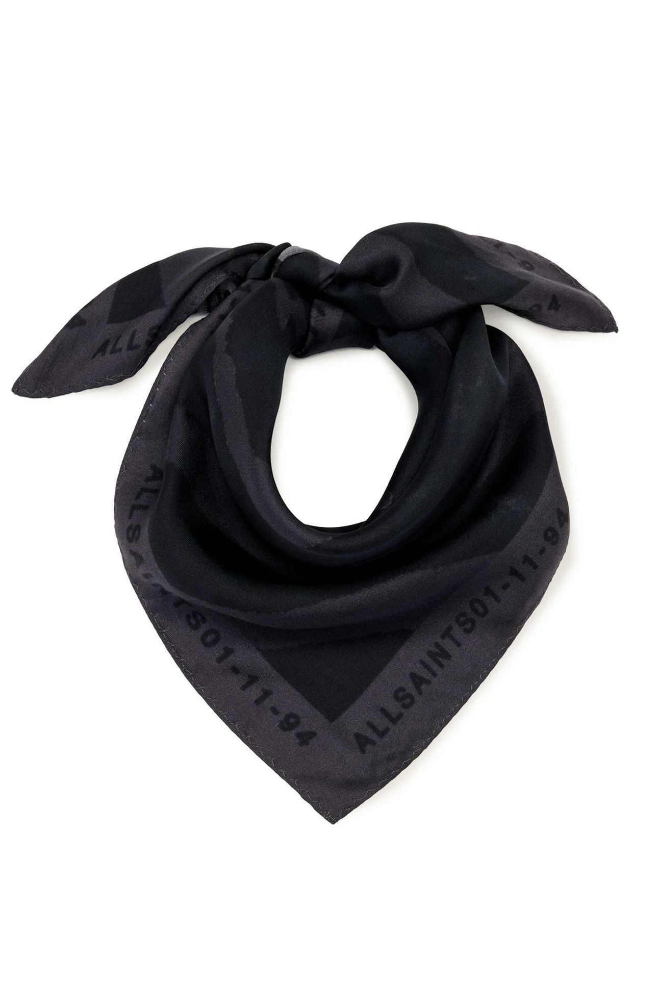 ZOEY SQUARE SCARF BLACK 1