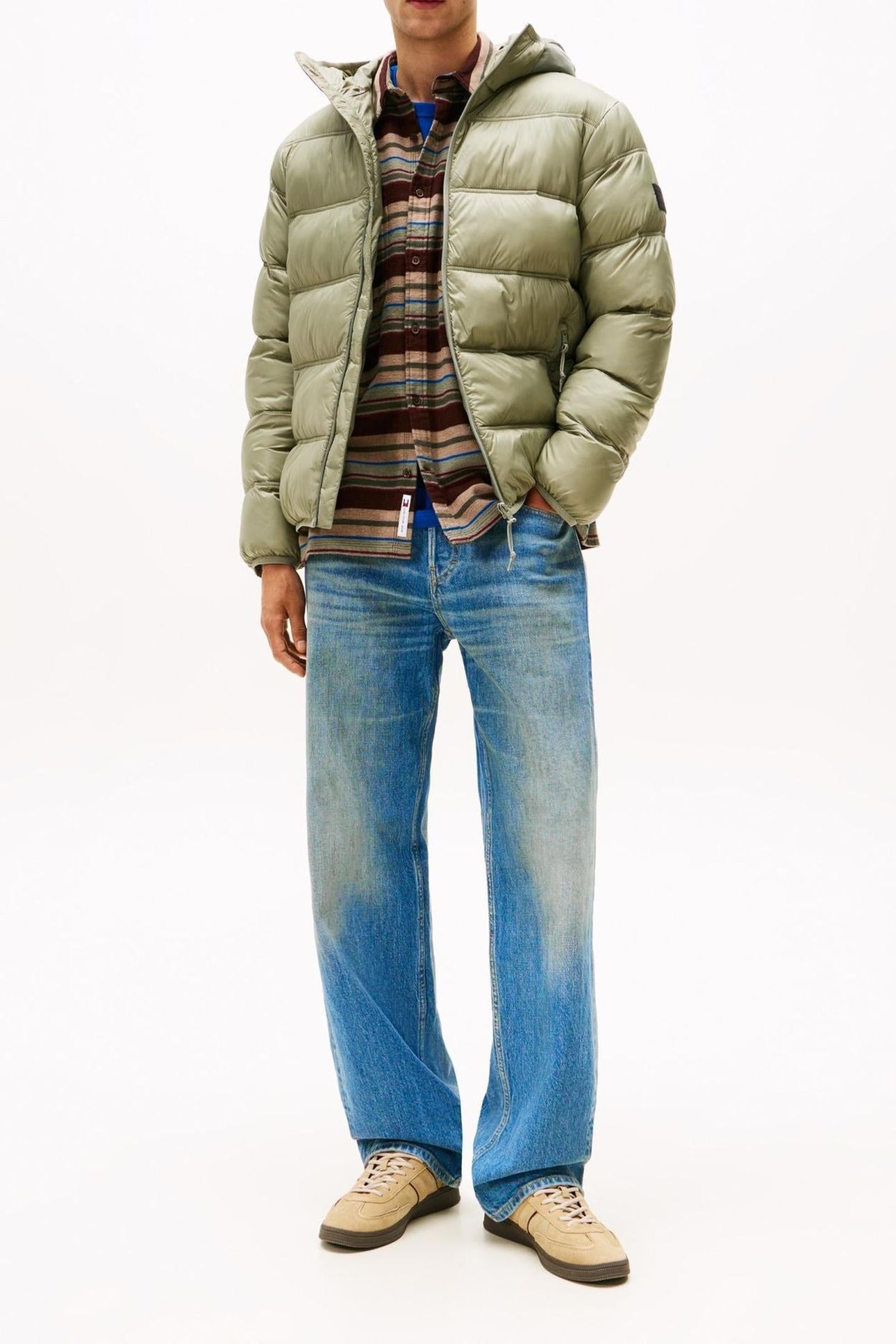 TJM HOODED LOGO PUFFER UTILITY SAGE 3