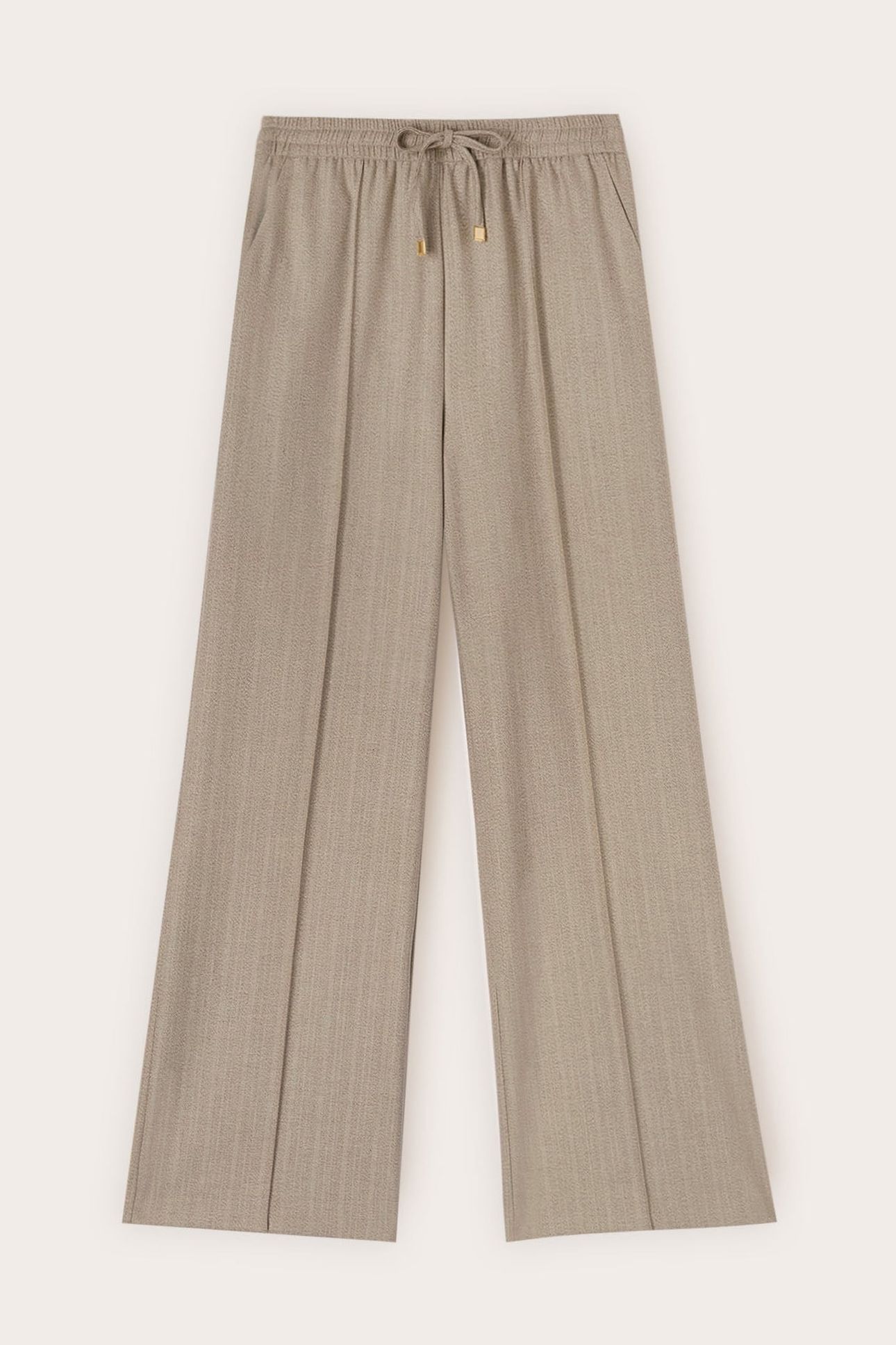 PALAZZO PANTS IN FLANNEL BEIGE 4