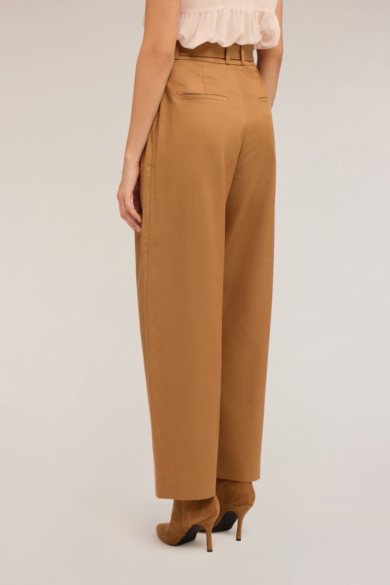 BALLOON PANTS WITH FABRIC BELT BEIGE 2