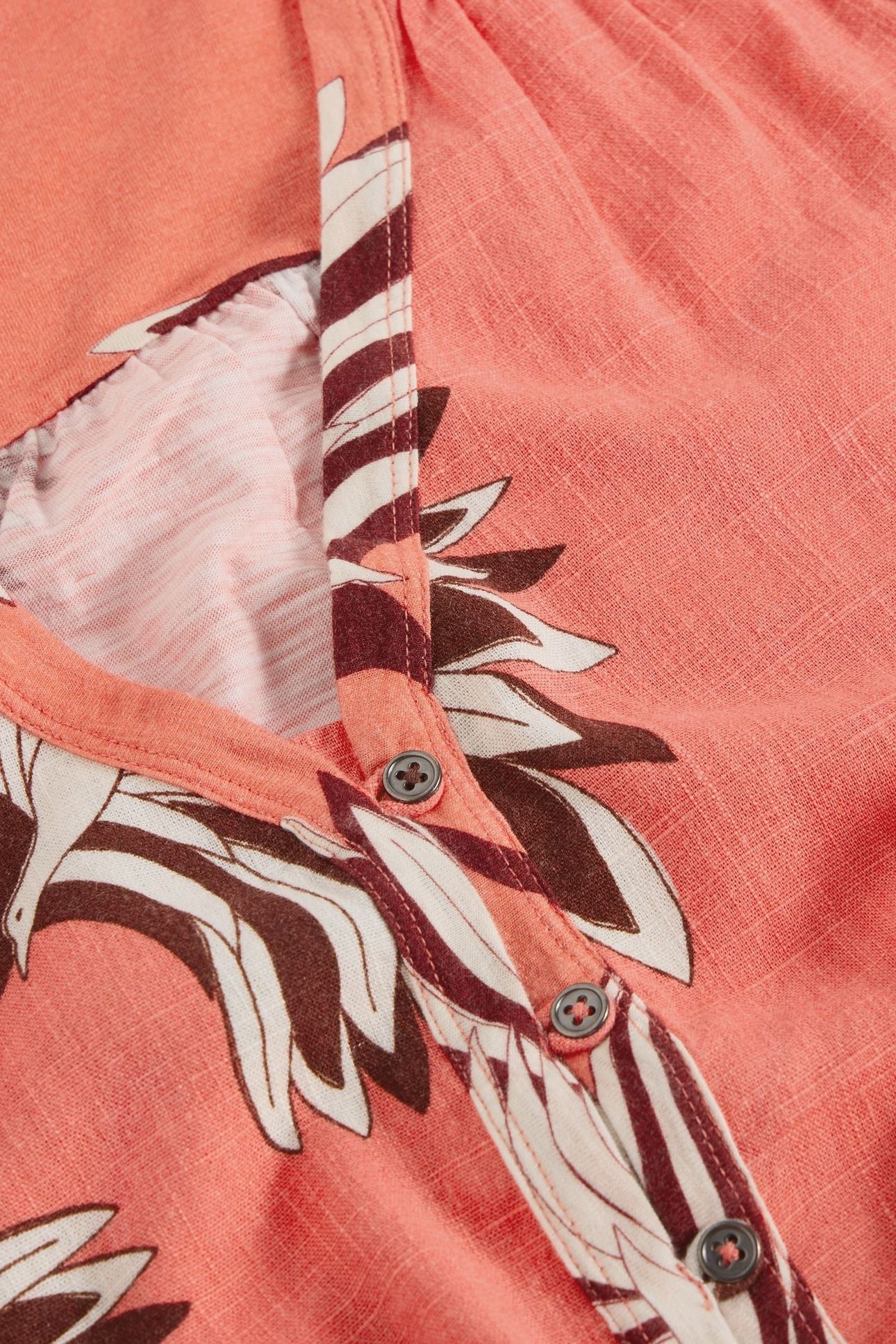 DELILAH BUTTON TOP CORAL PRINT 6