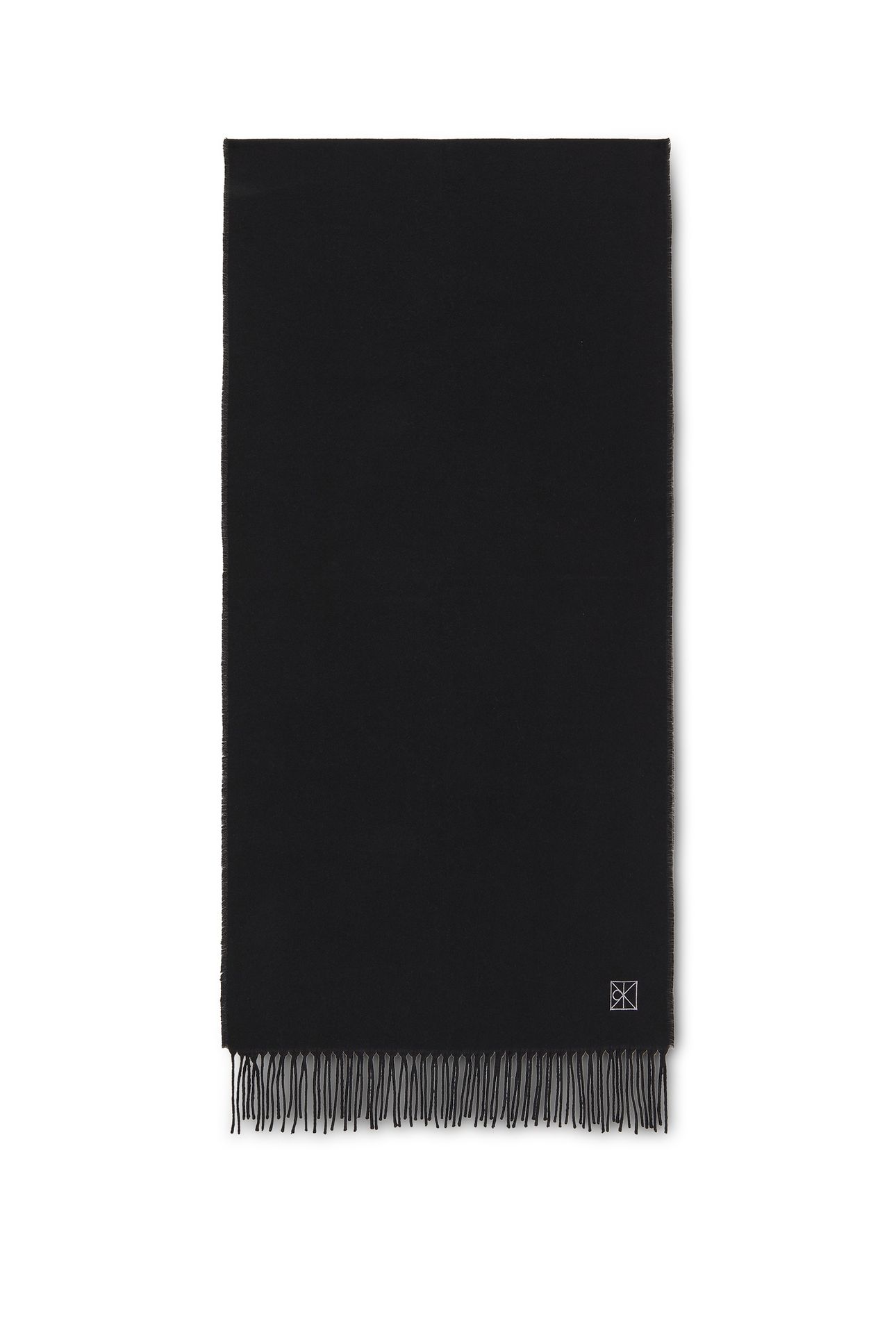 EMBLEM 2-TONE FRINGE SCARF BLACK/STORM FRONT 1