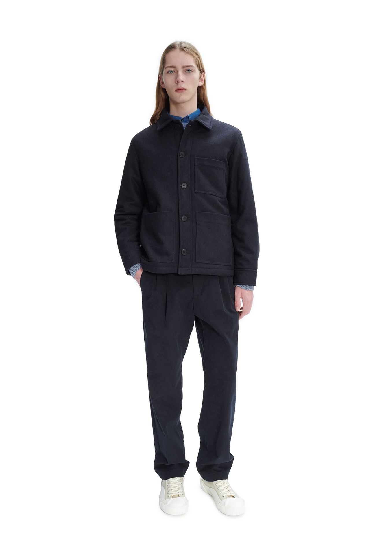 UNISEX JACKET EMILE HEATHERED DARK BLUE 1