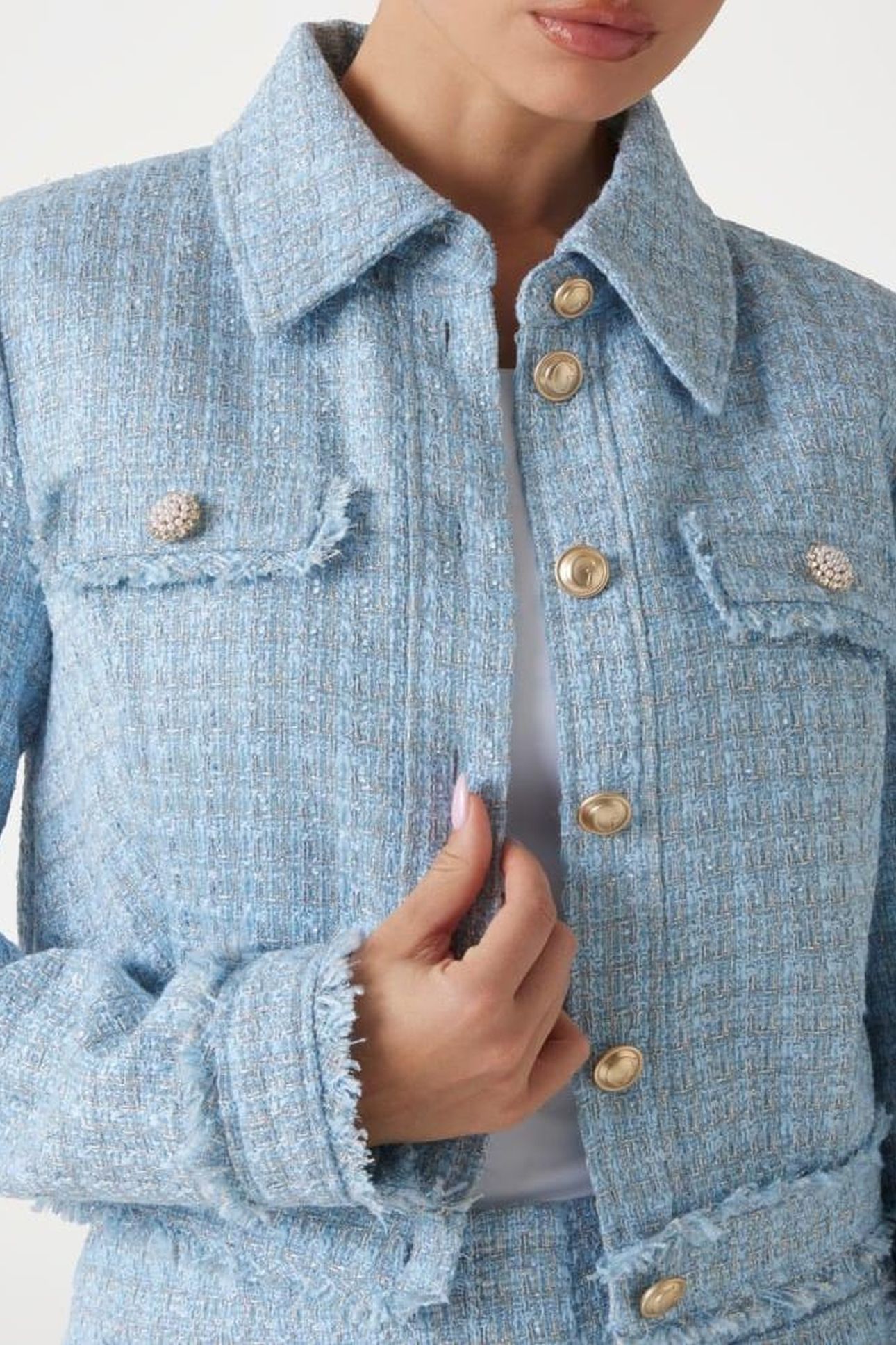 DAPHNEE CROPPED JACK LIGHT BLUE/WHITE COM 10