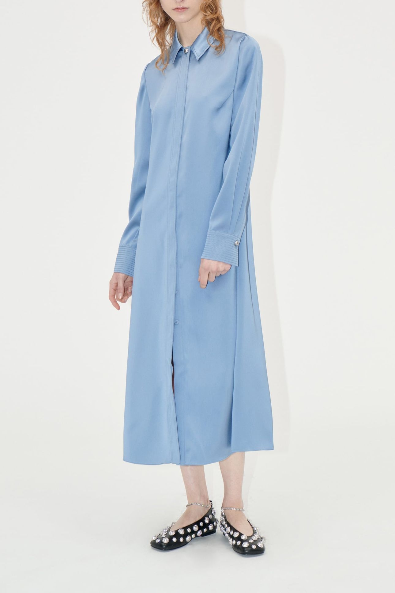 COLLARED MIDI DRESS INFINITY BLUE 1