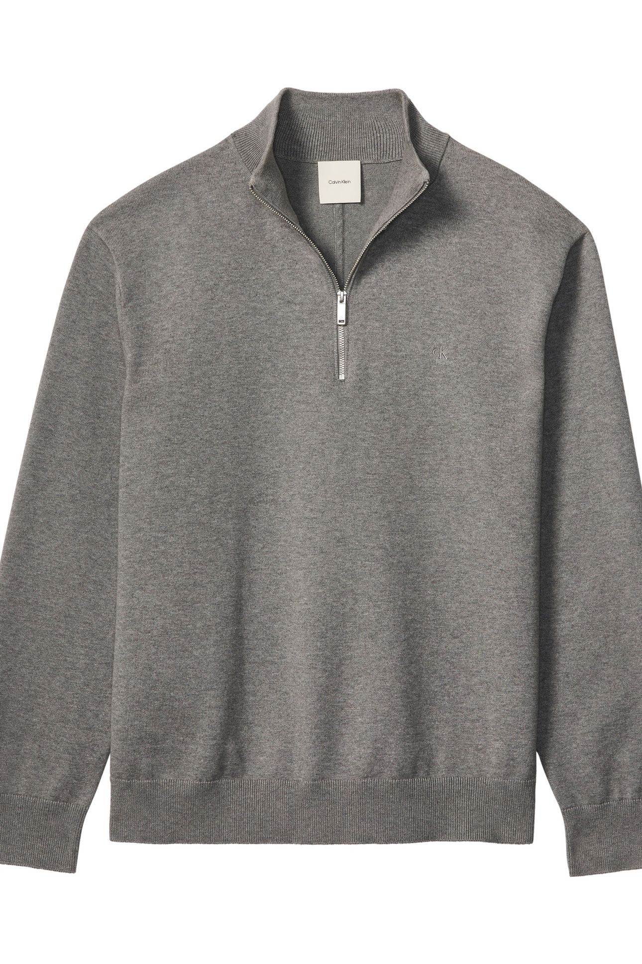 LS SUPIMA QUARTER ZIP SWEATER MEDIUM GREY HEATHER 4
