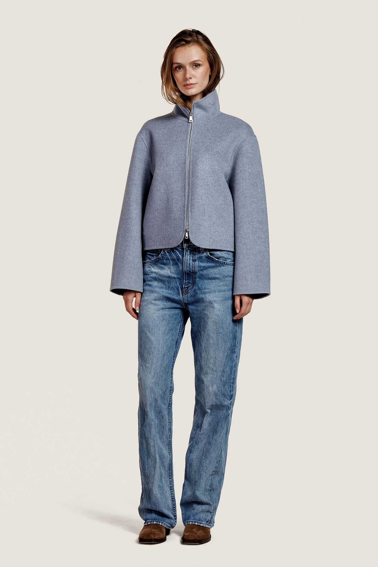 GIANNA WOOL JACKET GREY BLUE 1
