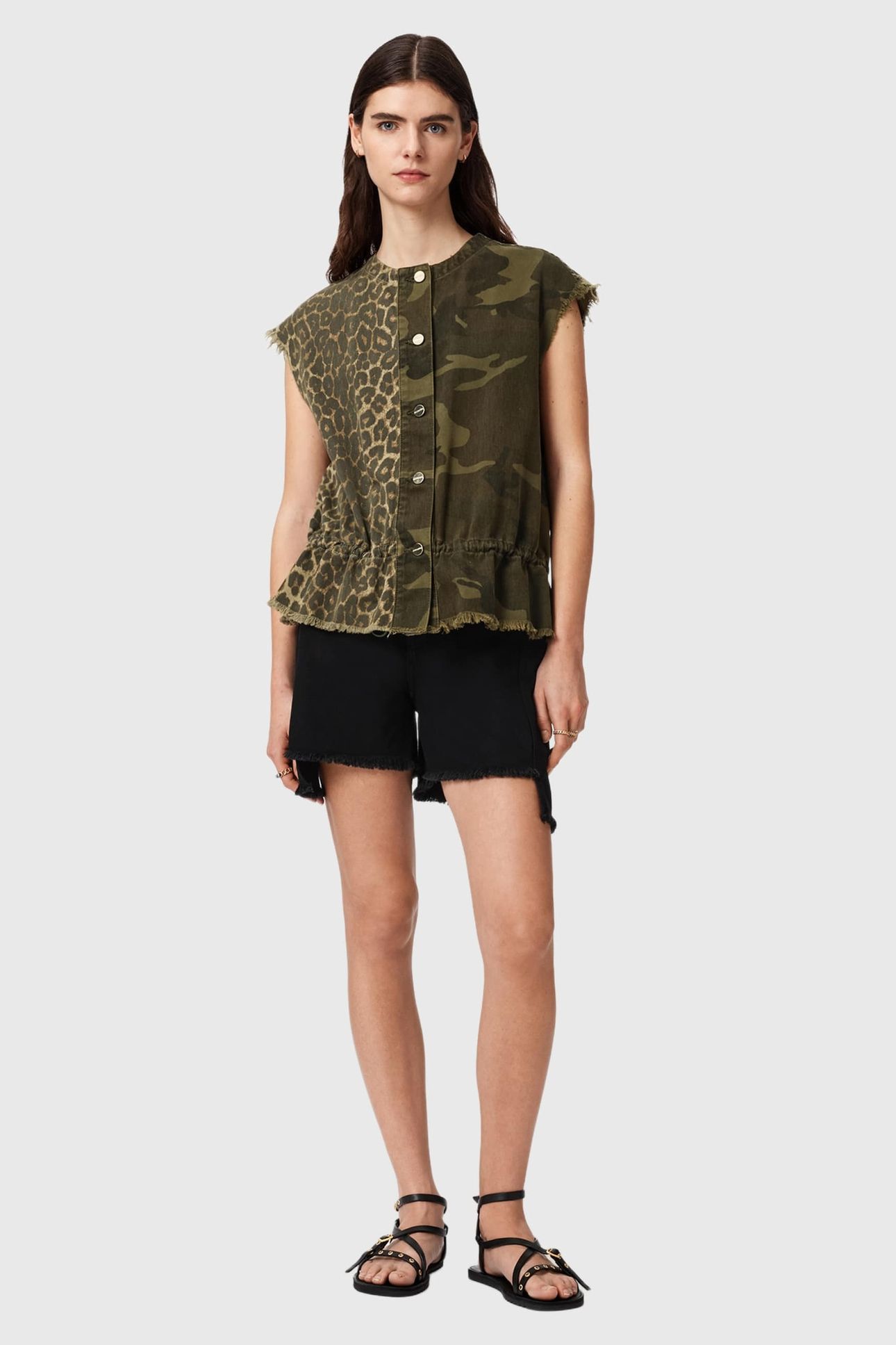 SOFI WAISTCOAT CAMO LEPPO GREEN 1