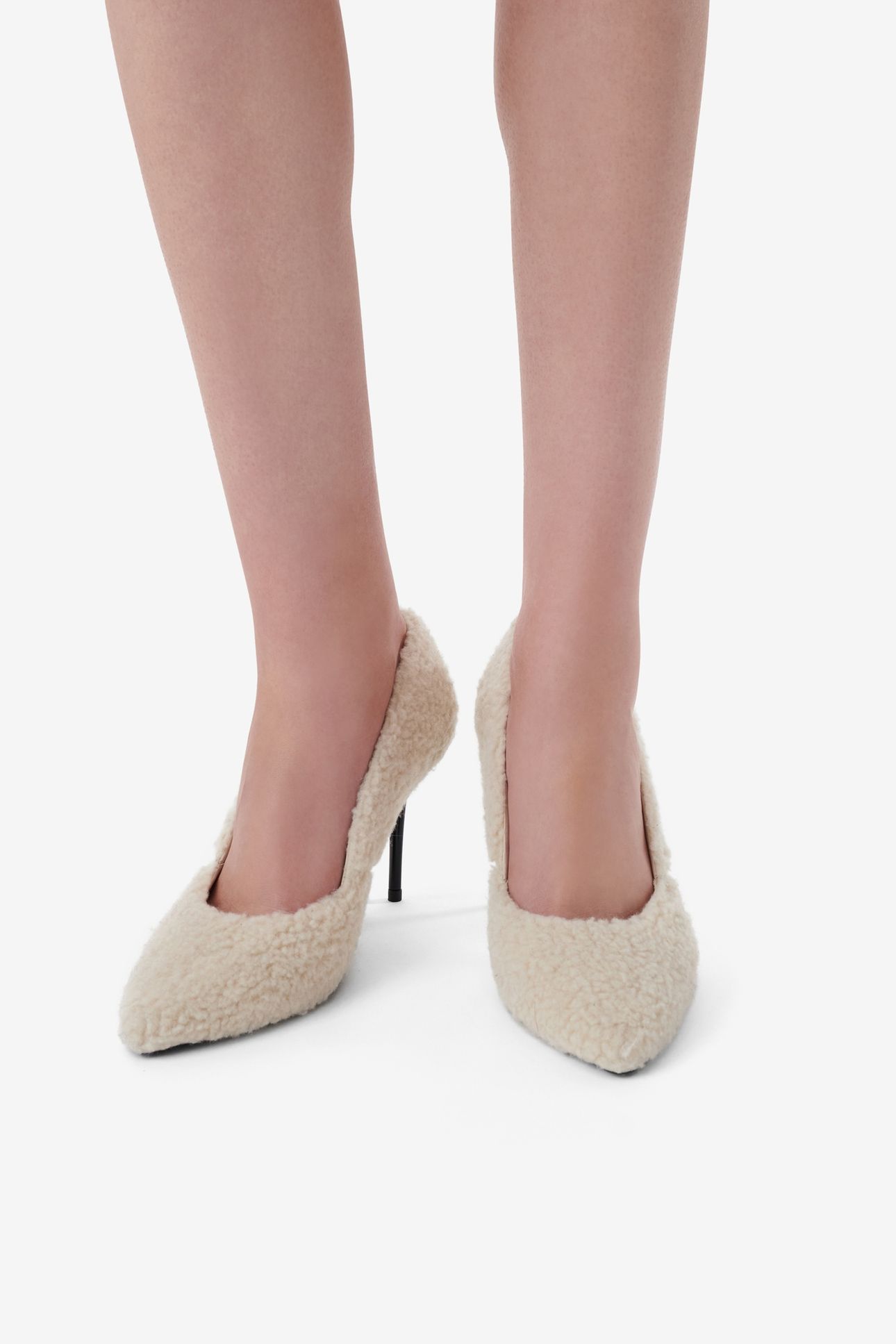 LALA SHEARLING HEEL ECRU 2