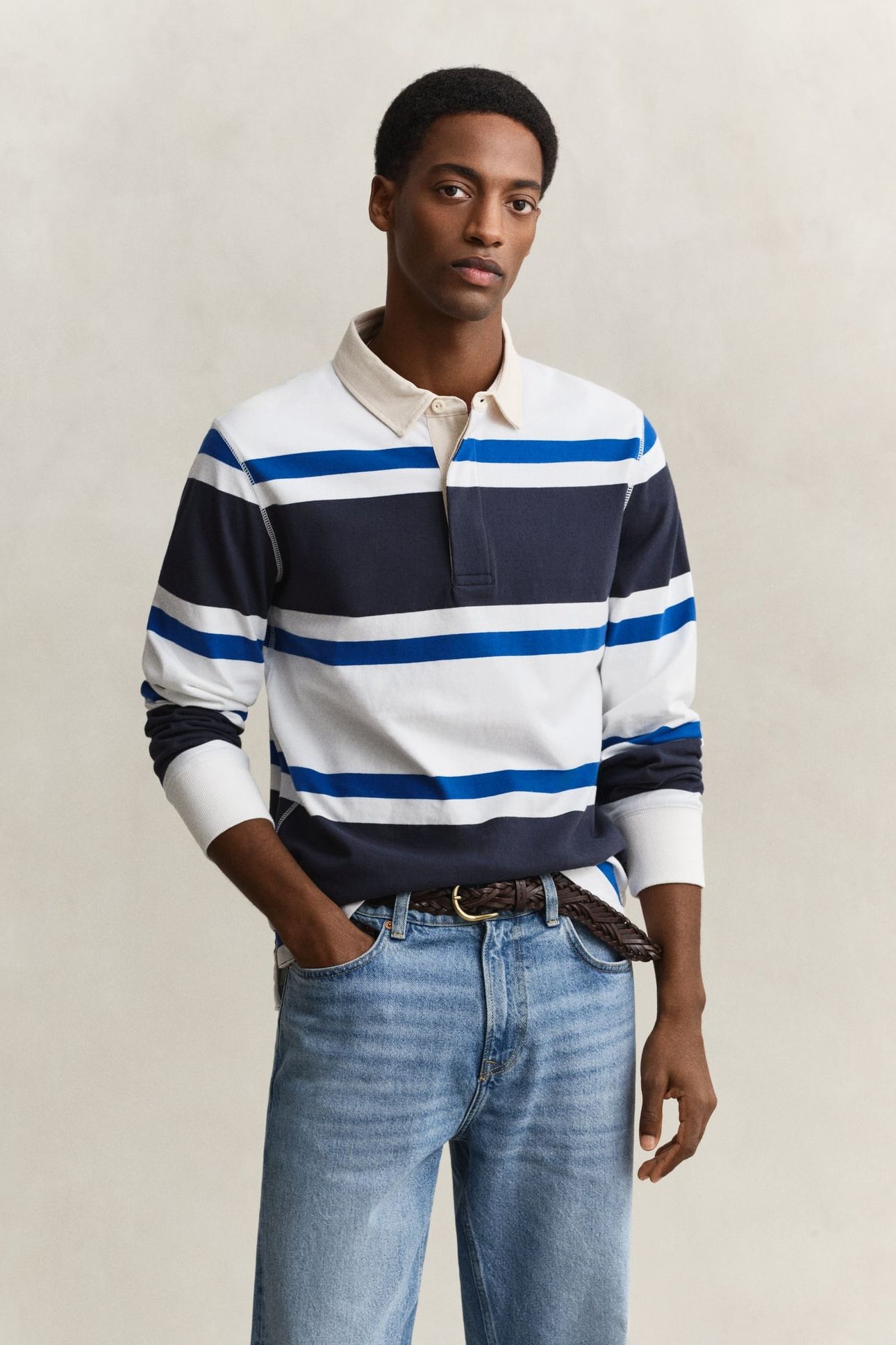 BLOCKED STRIPE RUGGER EVENING BLUE 1