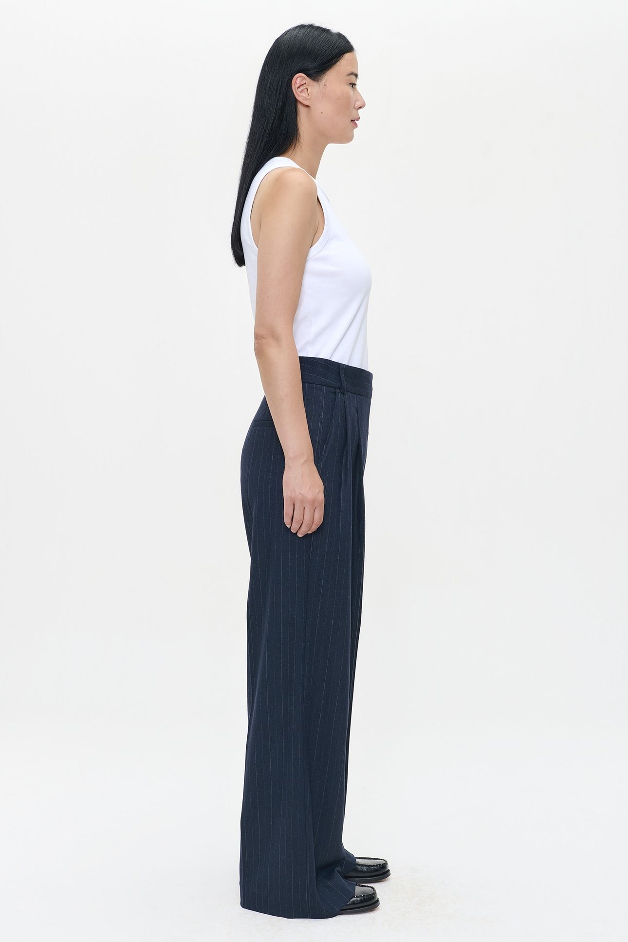 PIN STRIPE DEVON PANTS MIDNIGHT BLUE 4