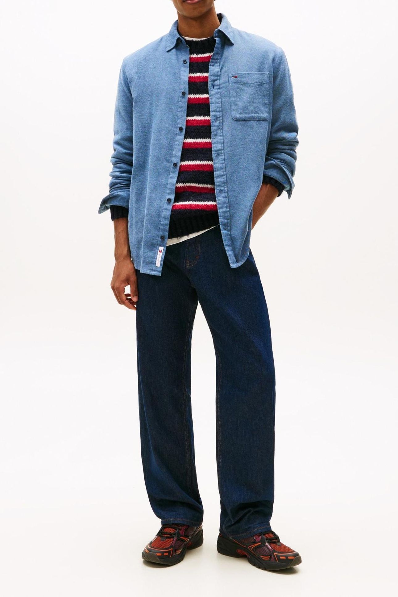 TJM REG FLANNEL SHIRT DARK NIGHT NAVY 3