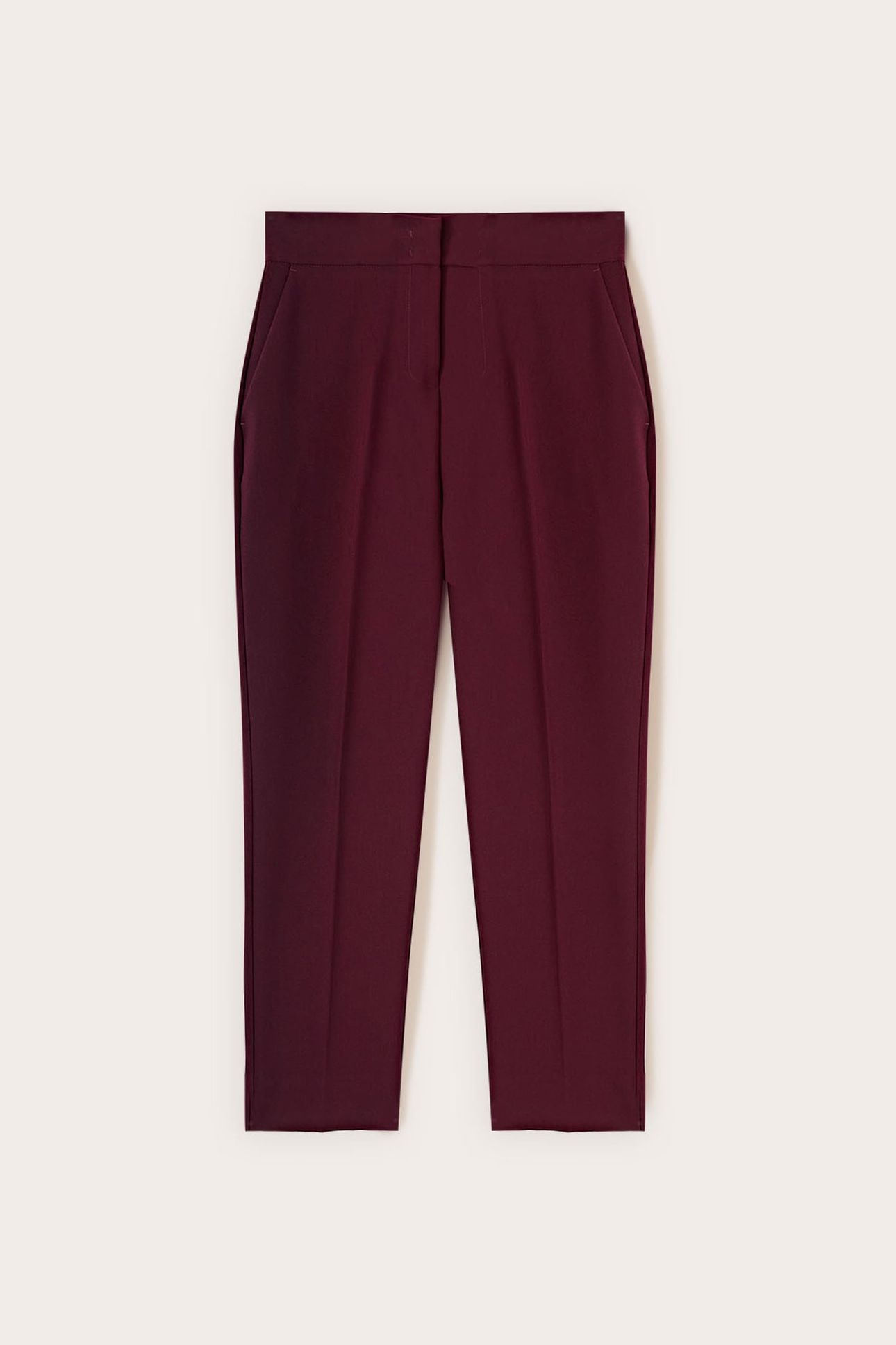 HIGH-WAISTED CARROT PANTS BURGUNDY 4