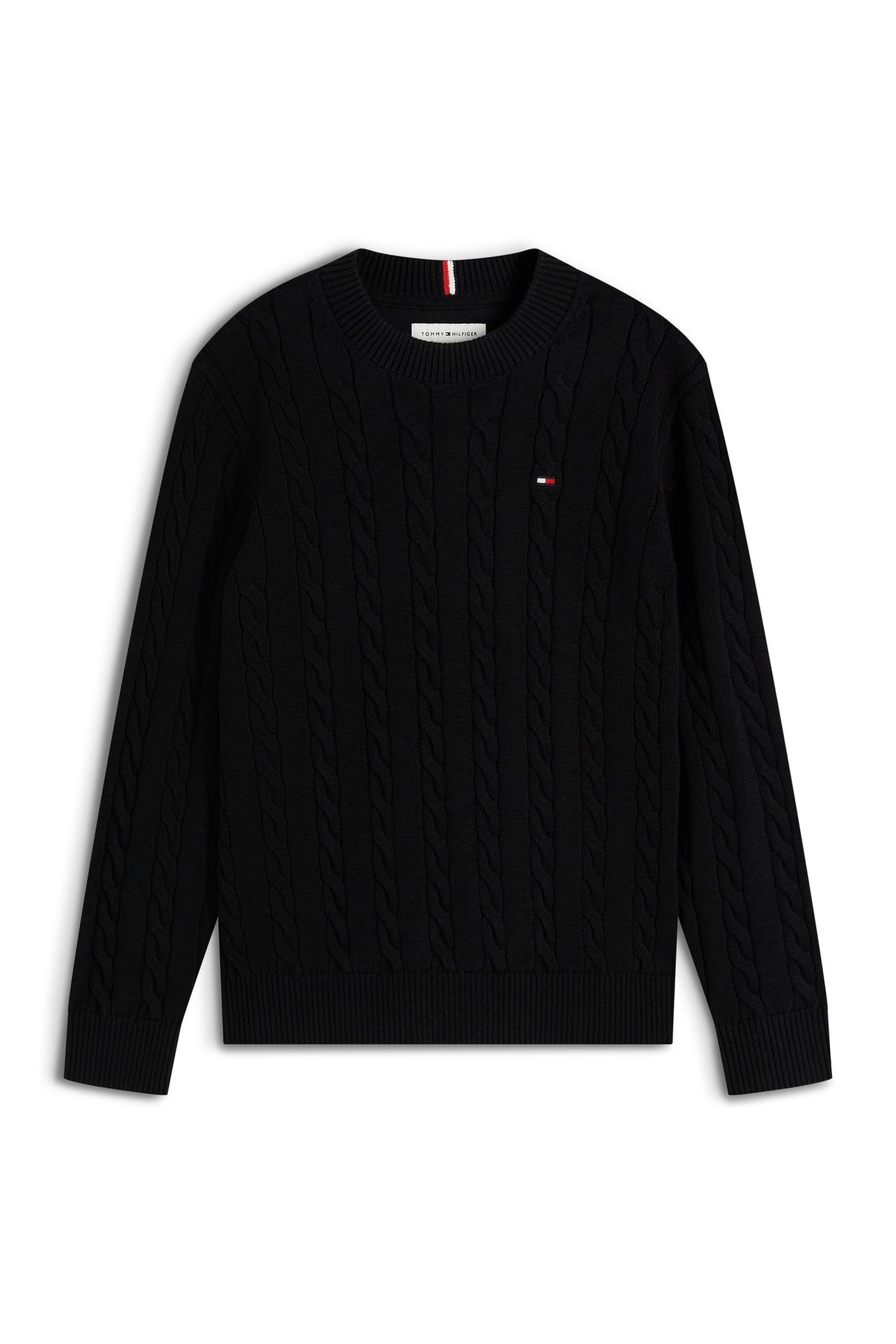 BOYS COTTON CABLE SWEATER BLACK 4