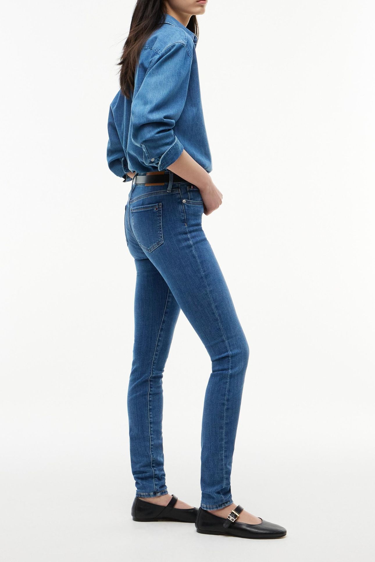 NOS COMO SKINNY MID RISE NOS MID BLUE 5