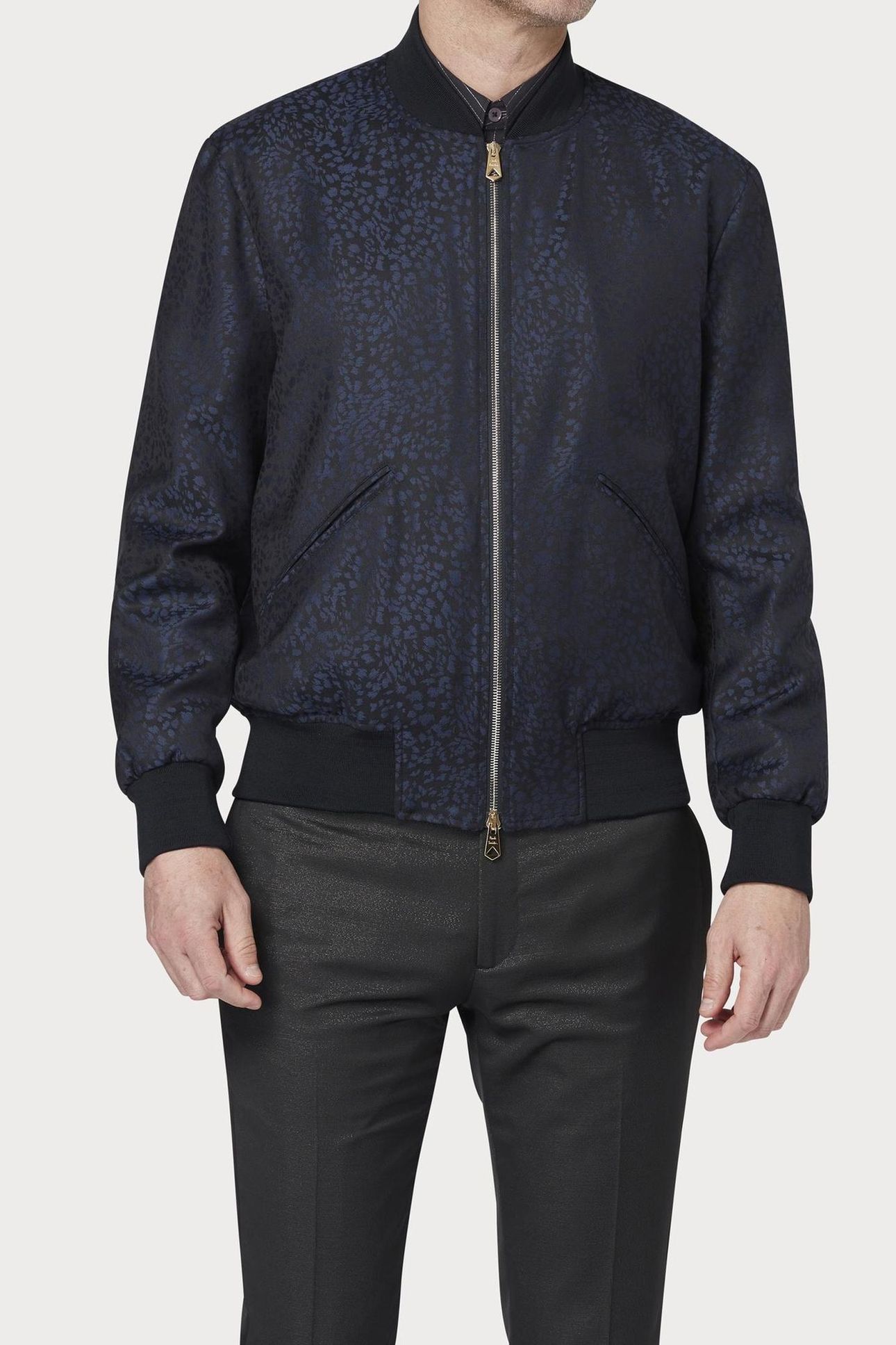 MENS REGULAR FIT BOMBER JACKET VERY DARK NAVY 2