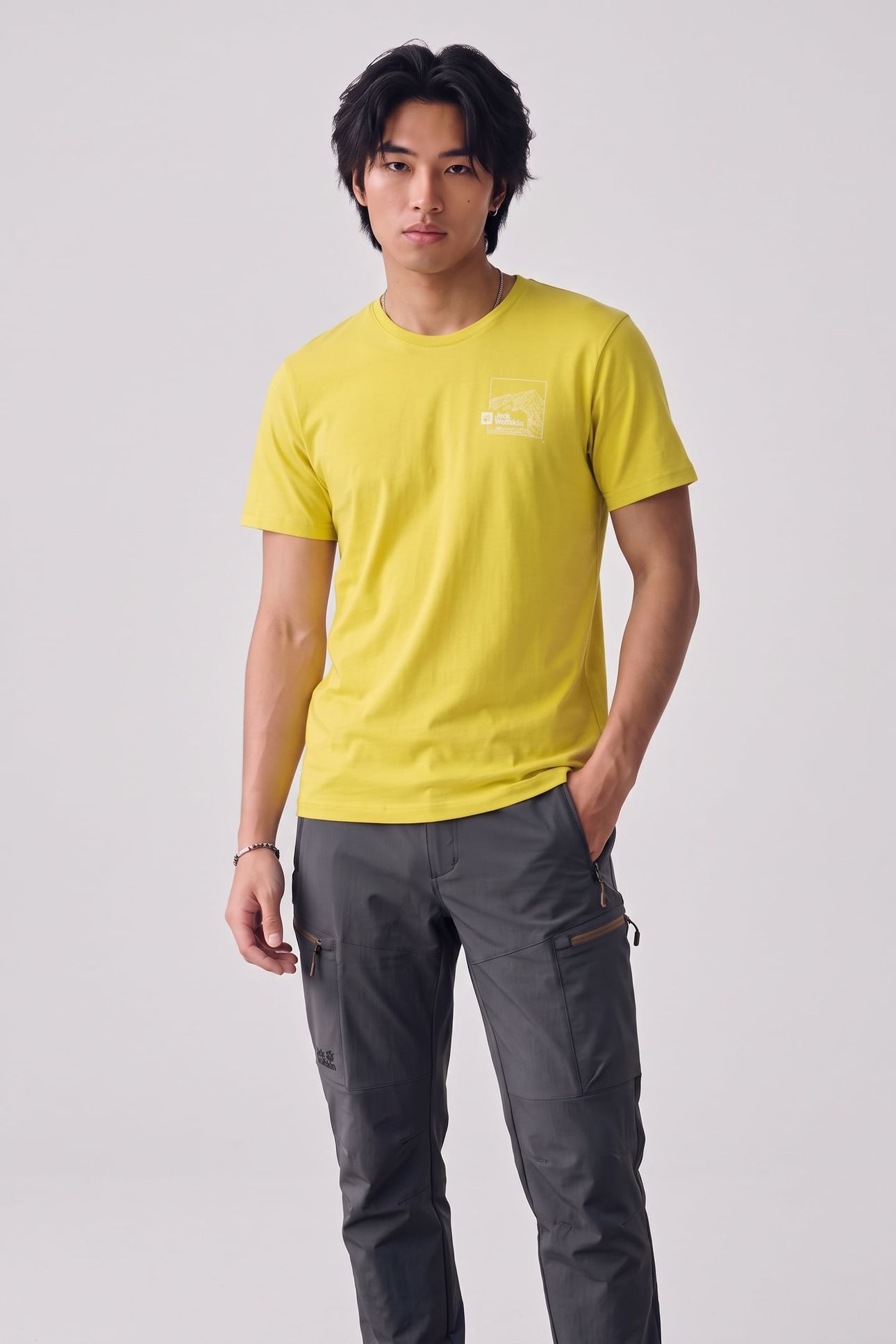 VONNAN GRAPHIC T-SHIRT PEAK TRAIL CHARTREUS 1