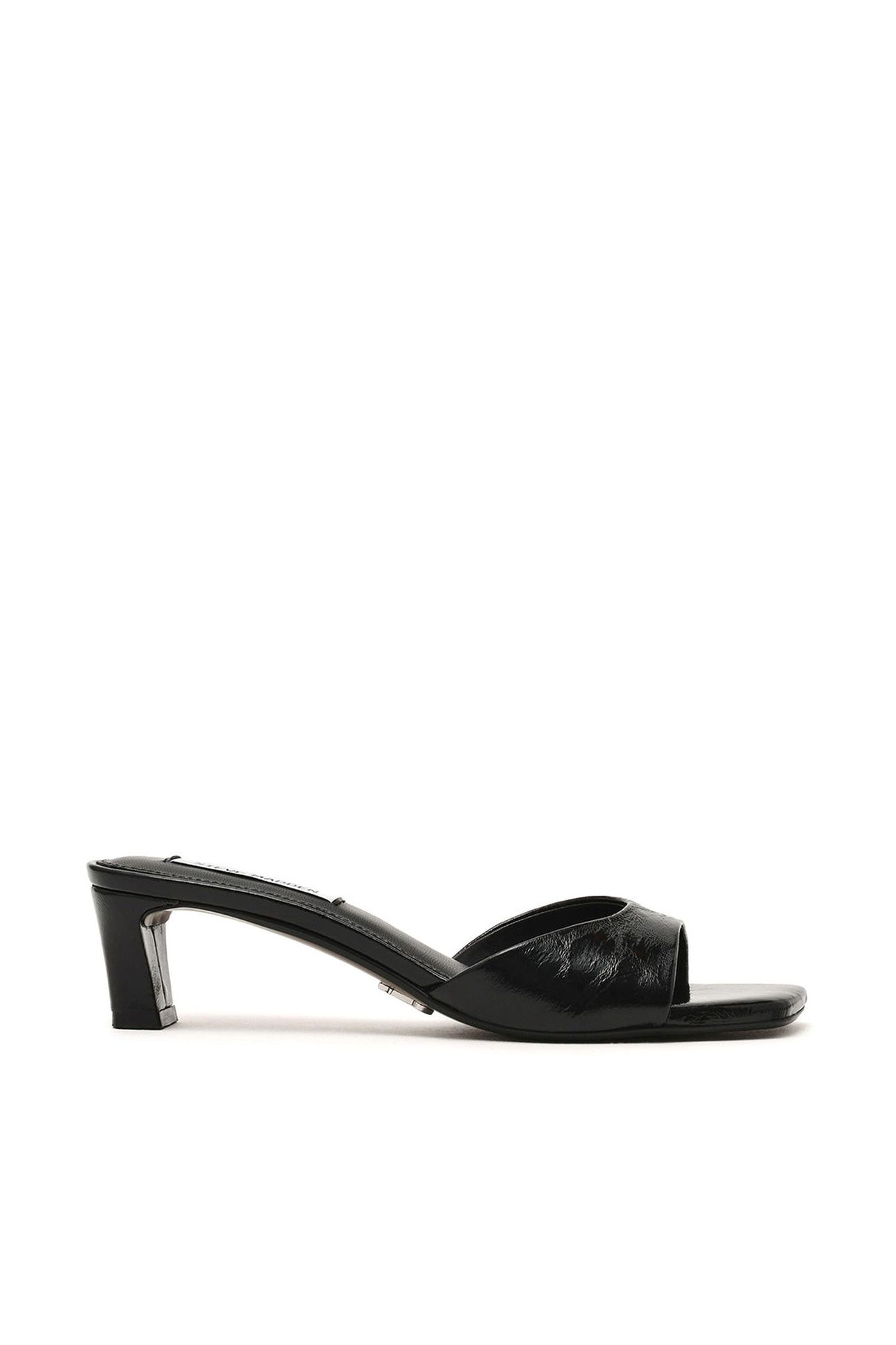 HINTS MULES BLACK CRINKLE LEATHER 1