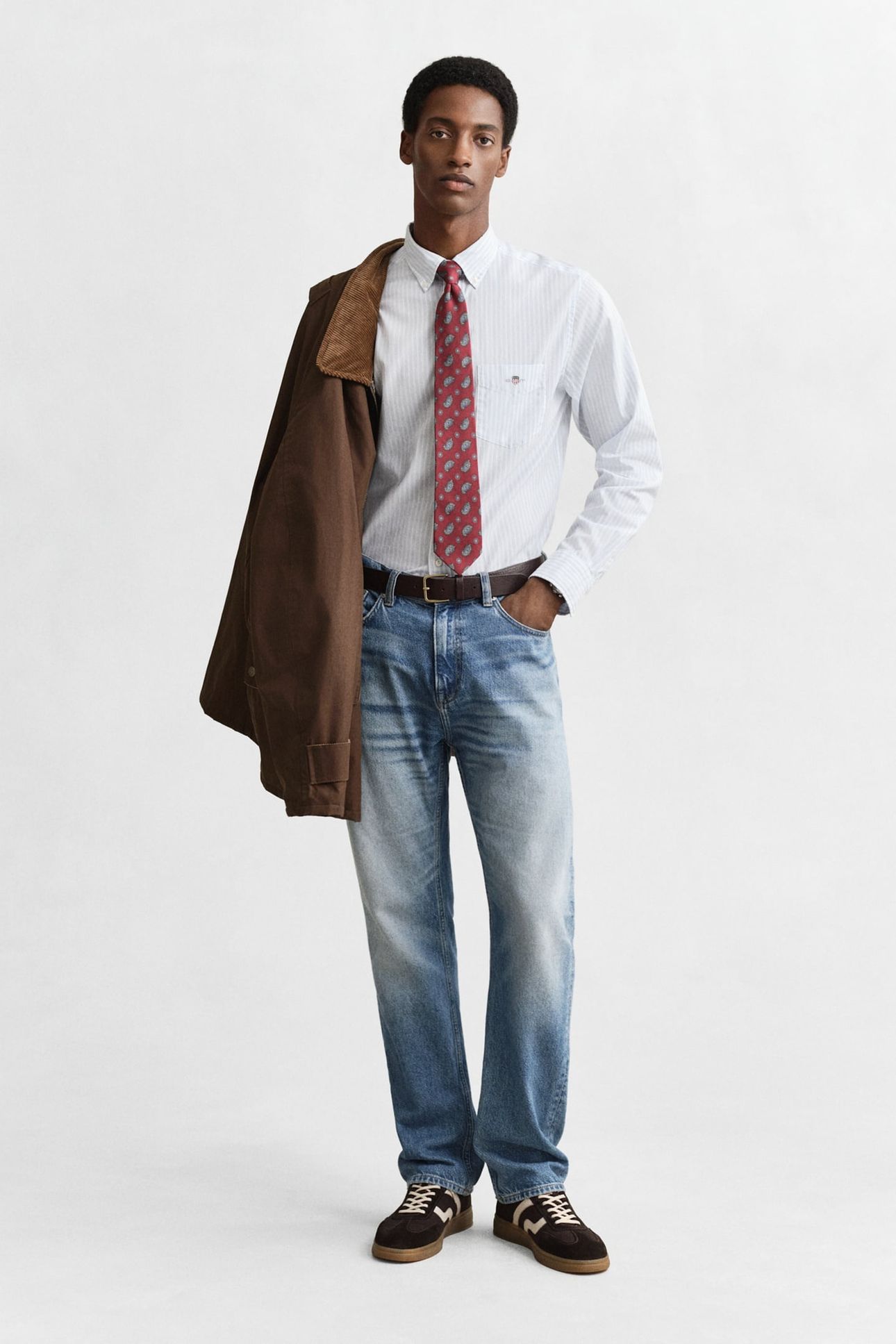 REG CLASSIC POPLIN STRIPE SHIRT LIGHT BLUE 3